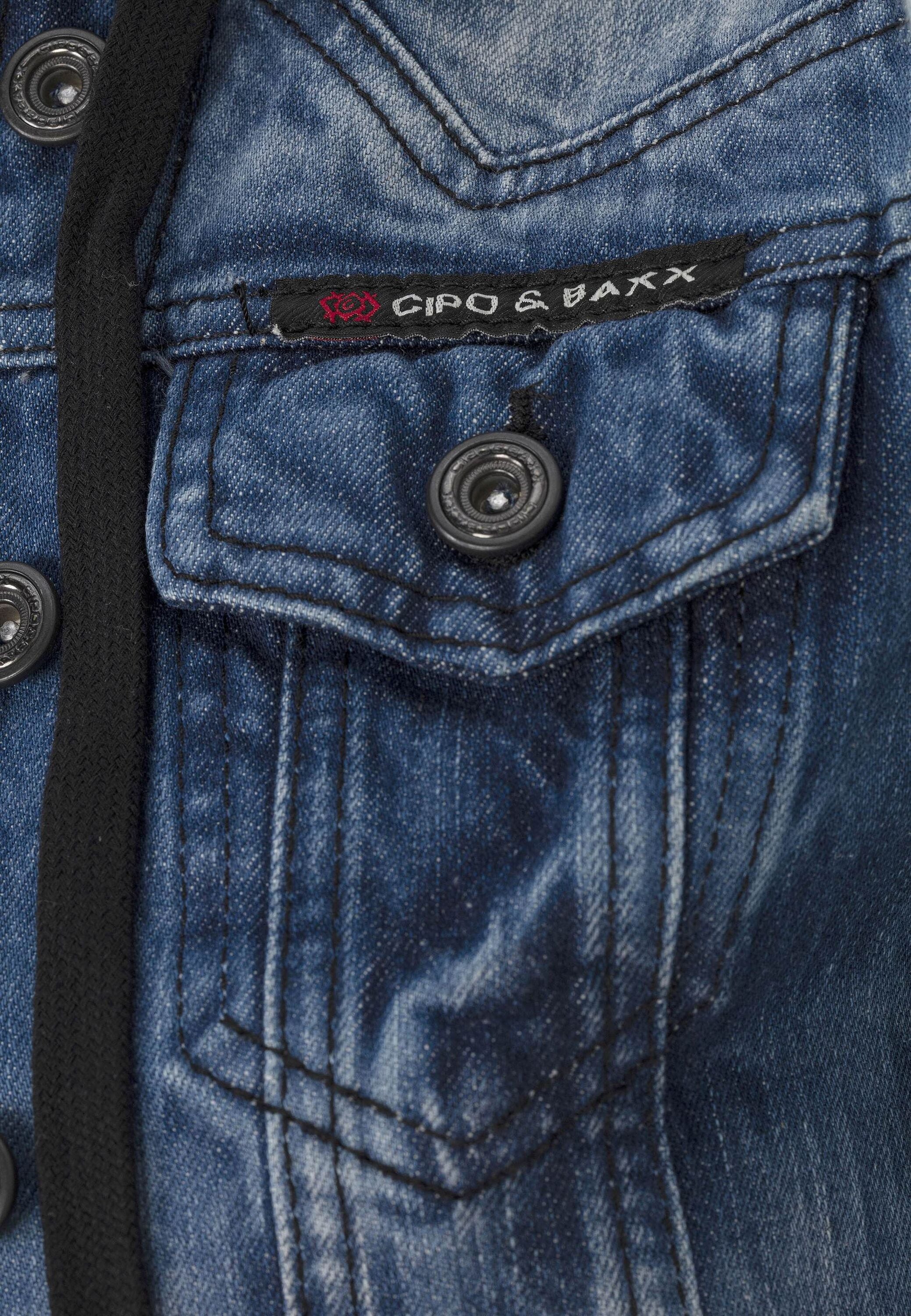 Cipo & Baxx Jeansjacke »Cipo & Baxx Jacke« mit Kapuze Mit durchgehendem Reißverschluss, WJ184