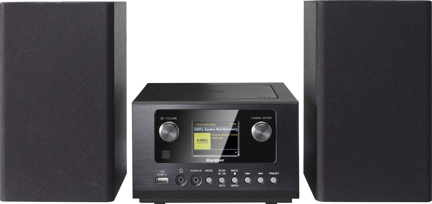 Karcher Stereoanlage »MC 6490DI«, RDS Internetradio-FM-Tuner RDS-UKW Digitalradio UNIVERSAL (DAB+)- 10 XXL (Bluetooth-WLAN | ➥ mit Jahre Garantie 3 mit W)