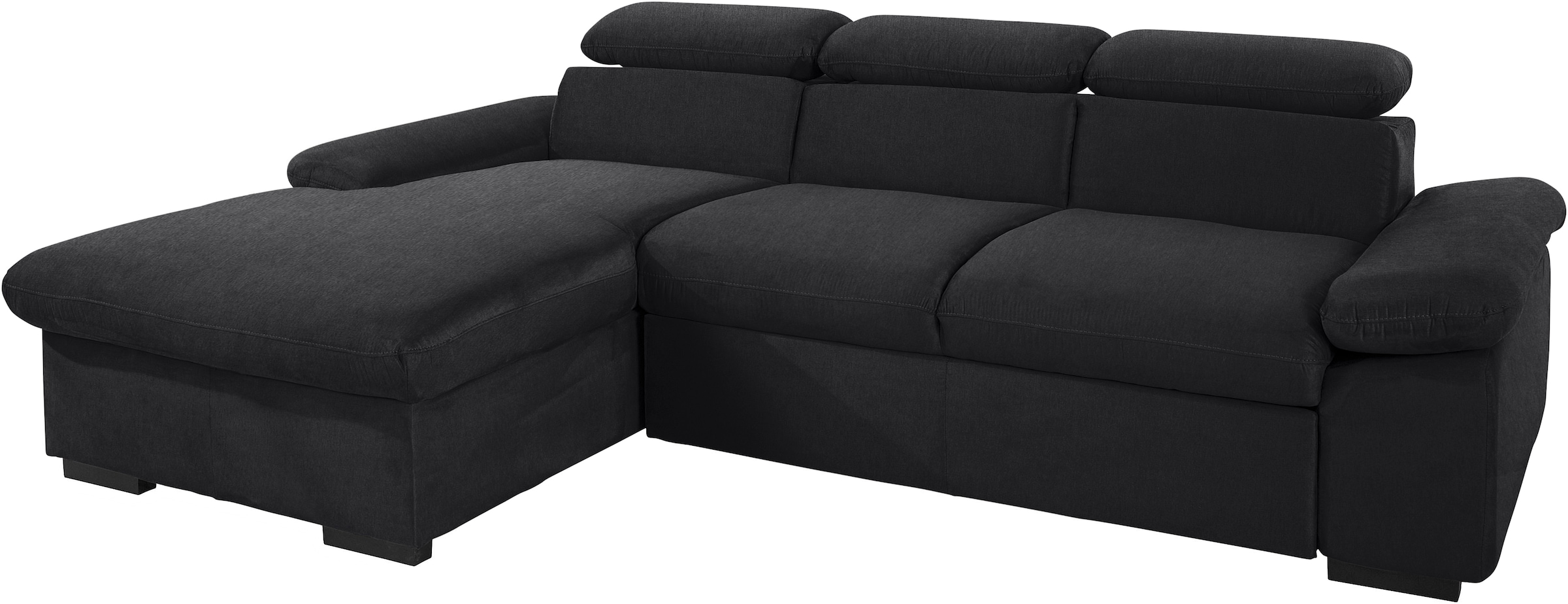 COTTA Ecksofa »Lola L-Form mit Kopfteilfunktion & Hocker«, (Set, mit Hocker), wahlweise mit Bettfunktion, Bettkasten & Armteilverstellung