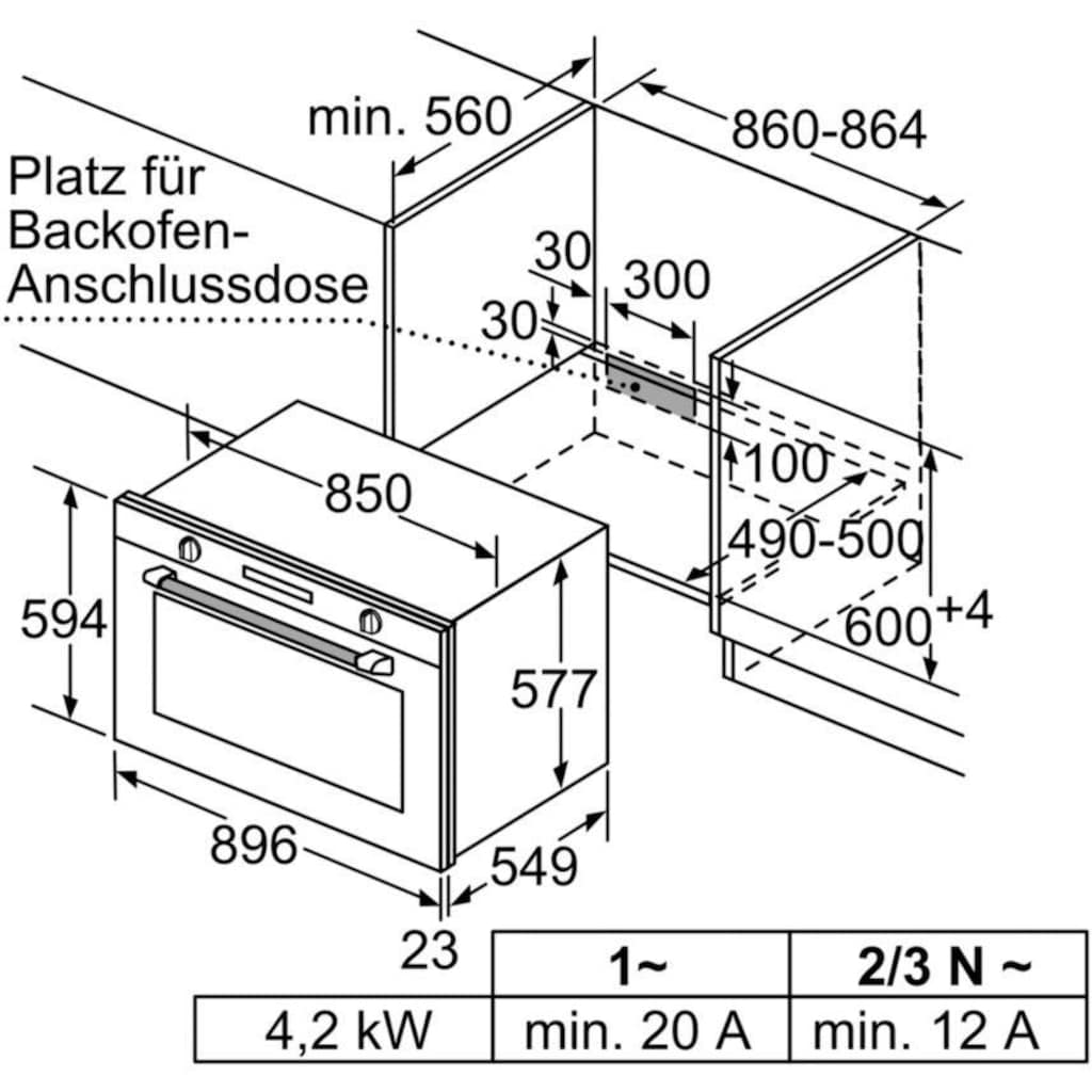 SIEMENS Einbaubackofen »VB578D0S0«, iQ500, VB578D0S0, mit 1-fach-Teleskopauszug