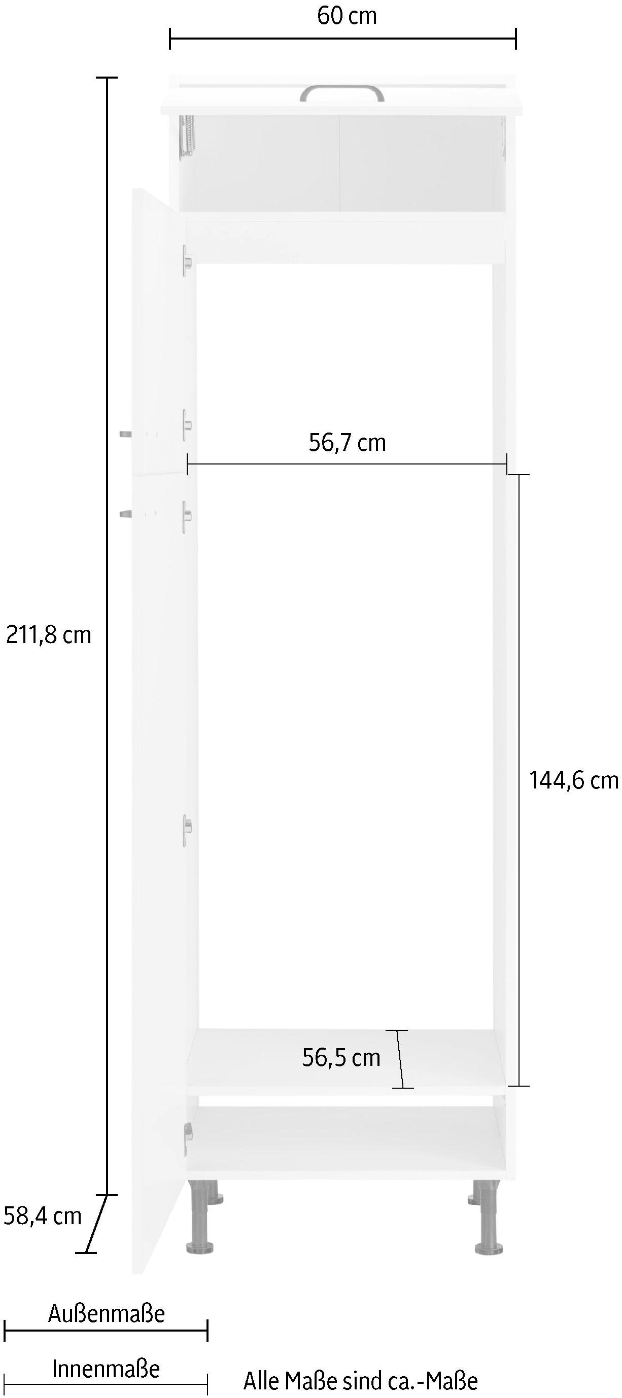 OPTIFIT Kühlumbauschrank »Elga«, für Kühl-/Gefrierkombination, bequem Soft- mit Close-Funktion, Breite bestellen 60 cm