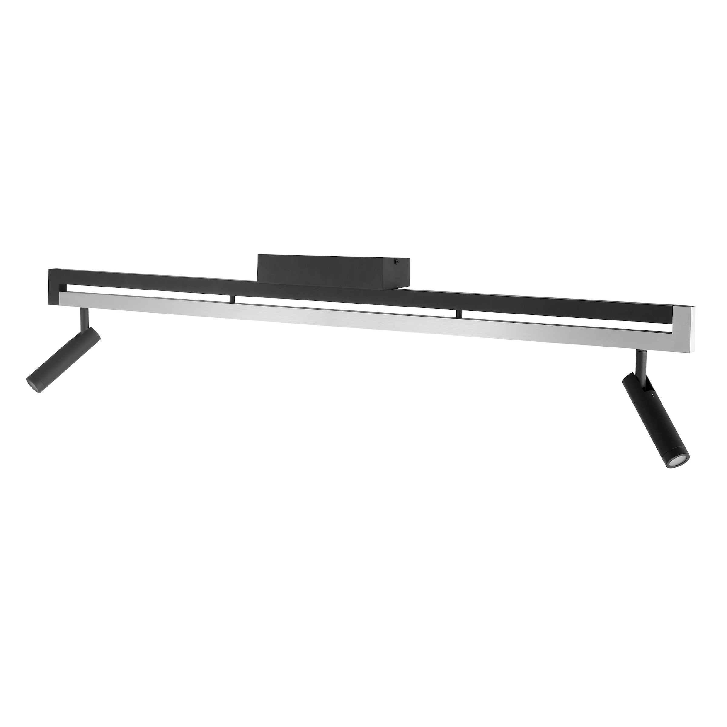 lumiCouture LED Deckenstrahler »Pulse« LED-Modul 1 Stk. Warmweiß 100 x 7 x 22 cm, 3300lm, 2700K, dimmbar, schwarz/gebürstetes Aluminium