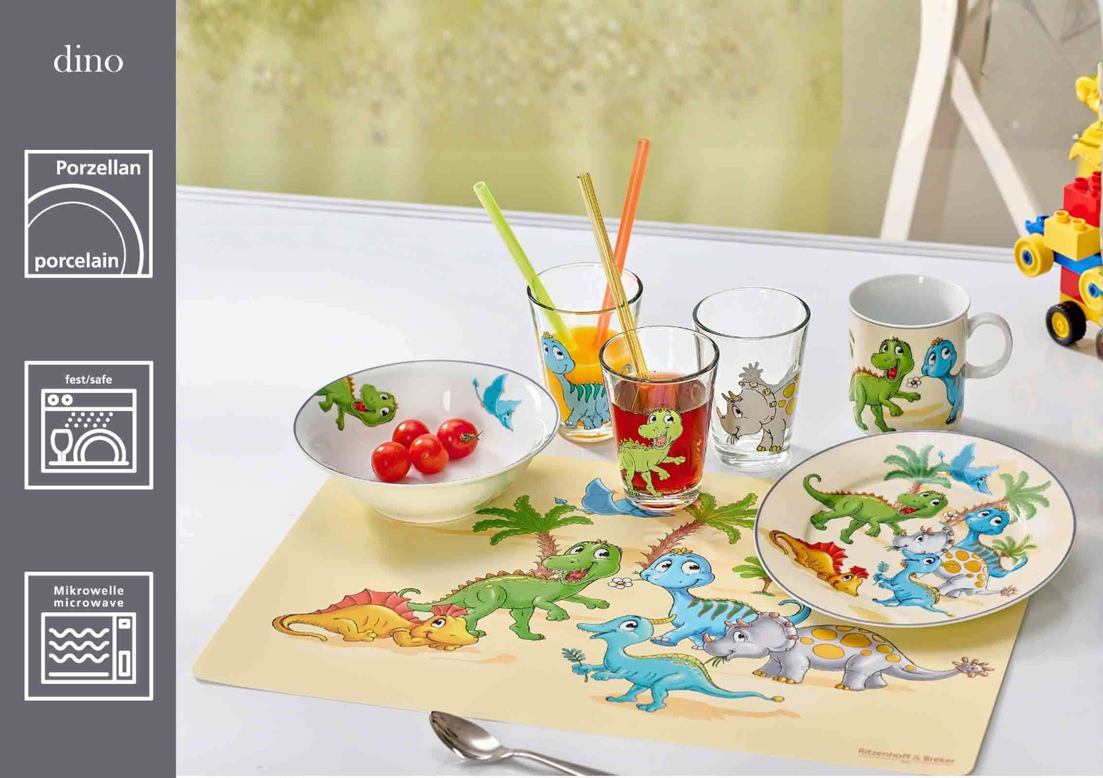 Ritzenhoff & Breker Kindergeschirr-Set »Kindergeschirr mit Platzset Dino bunt«