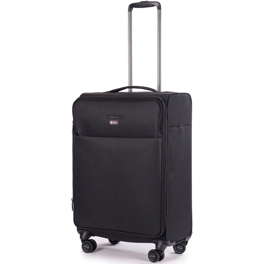 Stratic Weichgepäck-Trolley »Stratic Light + M, black«, 4 Rollen