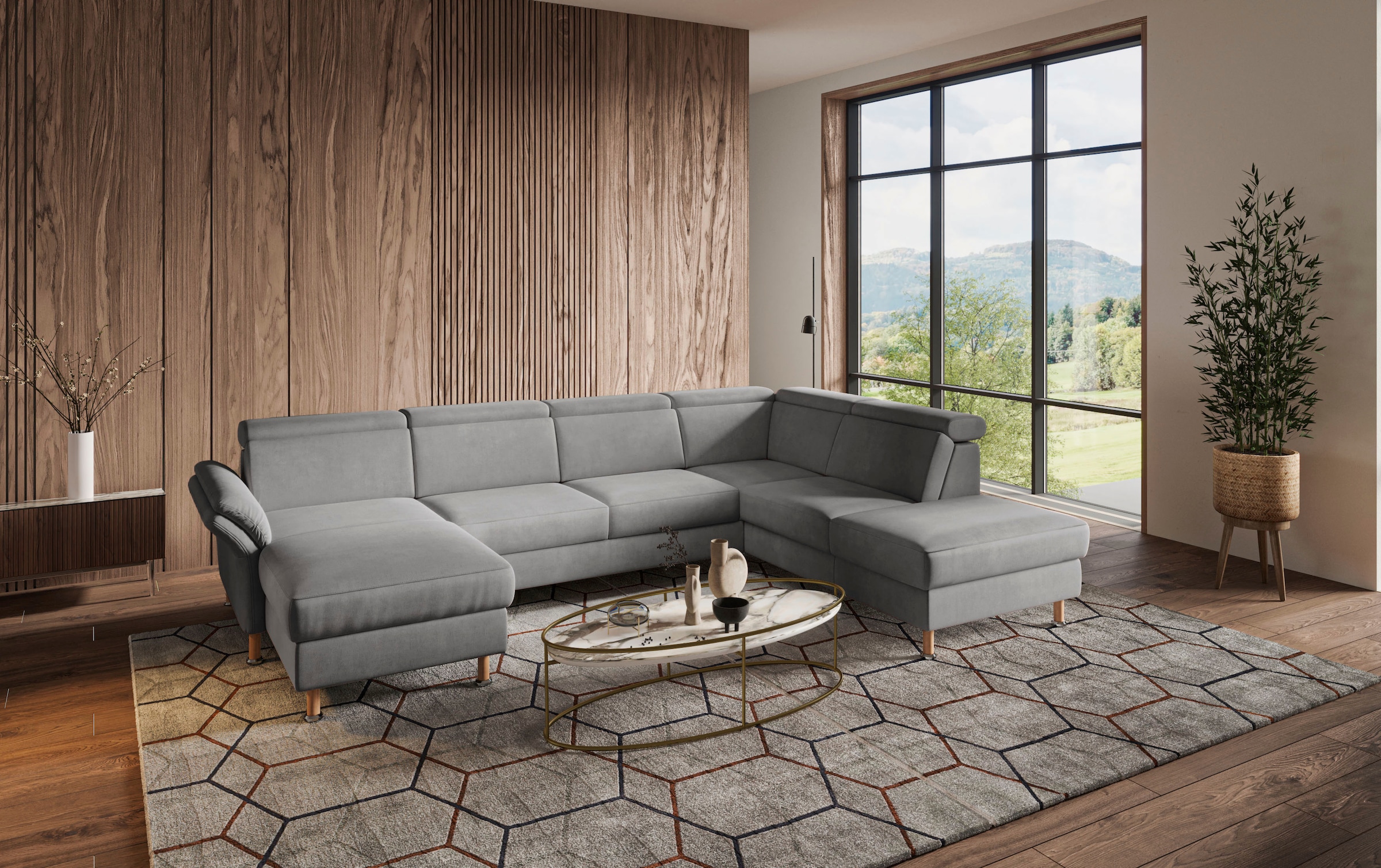 Home affaire Wohnlandschaft »Calypso U-Form« wahlweise mit motorischer Relaxfunktion