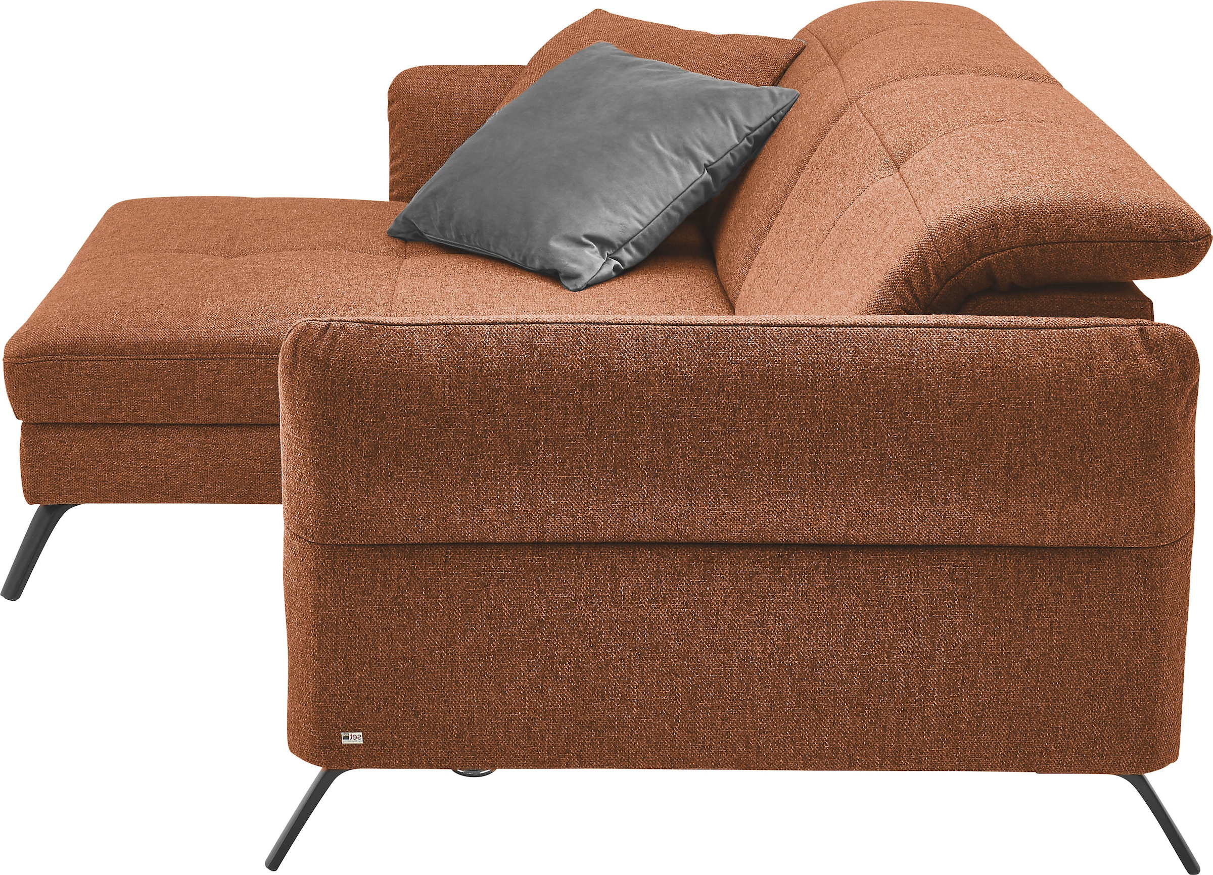 set one by Musterring Ecksofa »SO 4400 V«, wahlweise mit motorischer Bettfunktion & Kopfverstellung, Fuß schwarz
