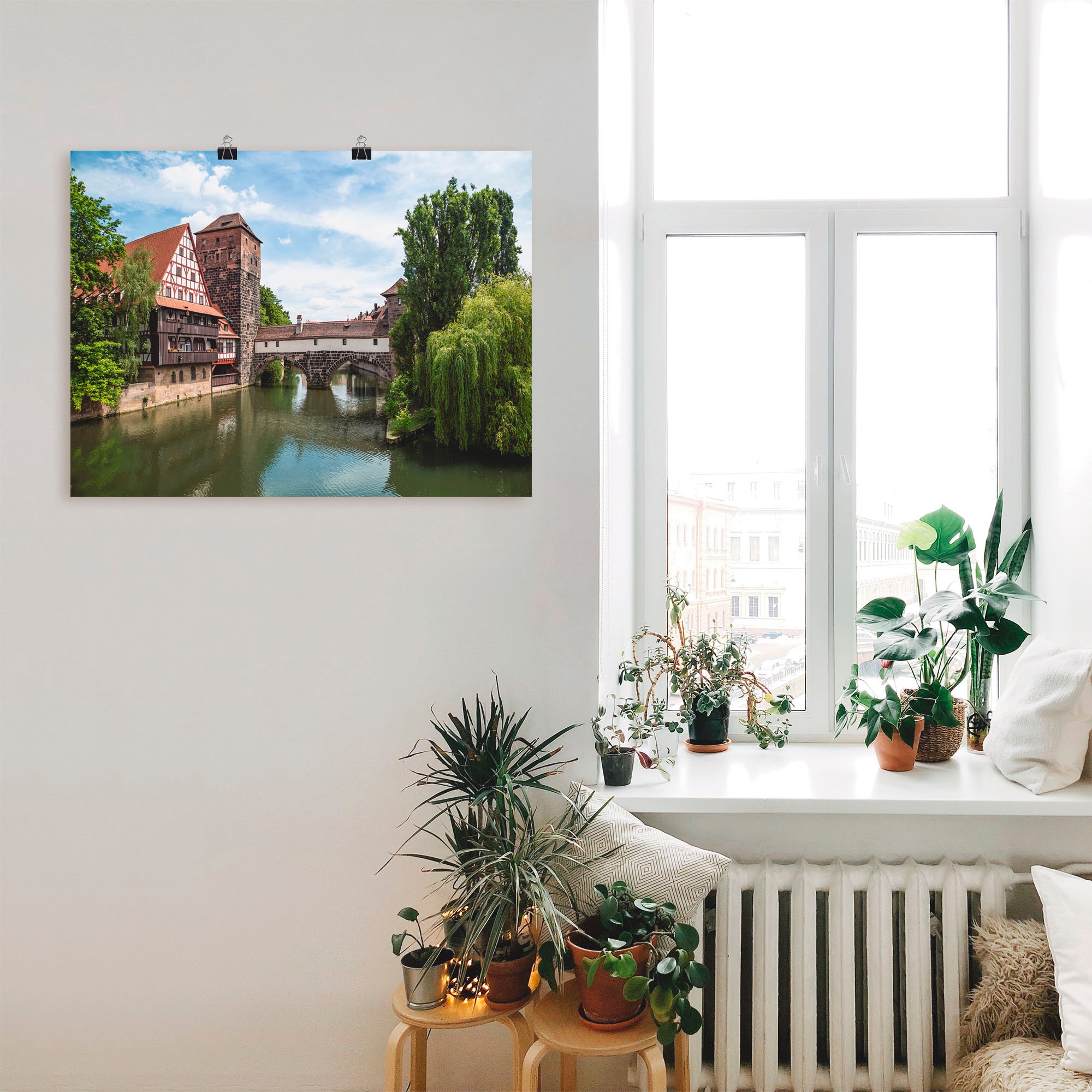 Artland Wandbild »Nürnberg Maxbrücke zum Henkersteg«, Europa, (1 St.), als Alubild, Leinwandbild, Wandaufkleber oder Poster in versch. Größen
