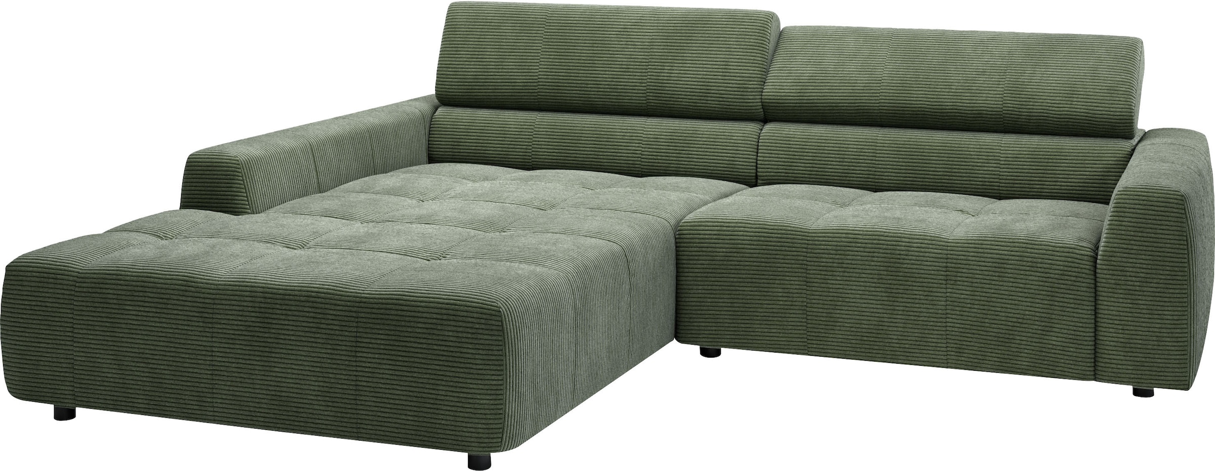 3C Candy Ecksofa »Denver auch mit Cord- und Easy care-Bezug,  Kopfteilverstellung L-Form« wahlweise. mit motorischer Sitztiefenverstellung