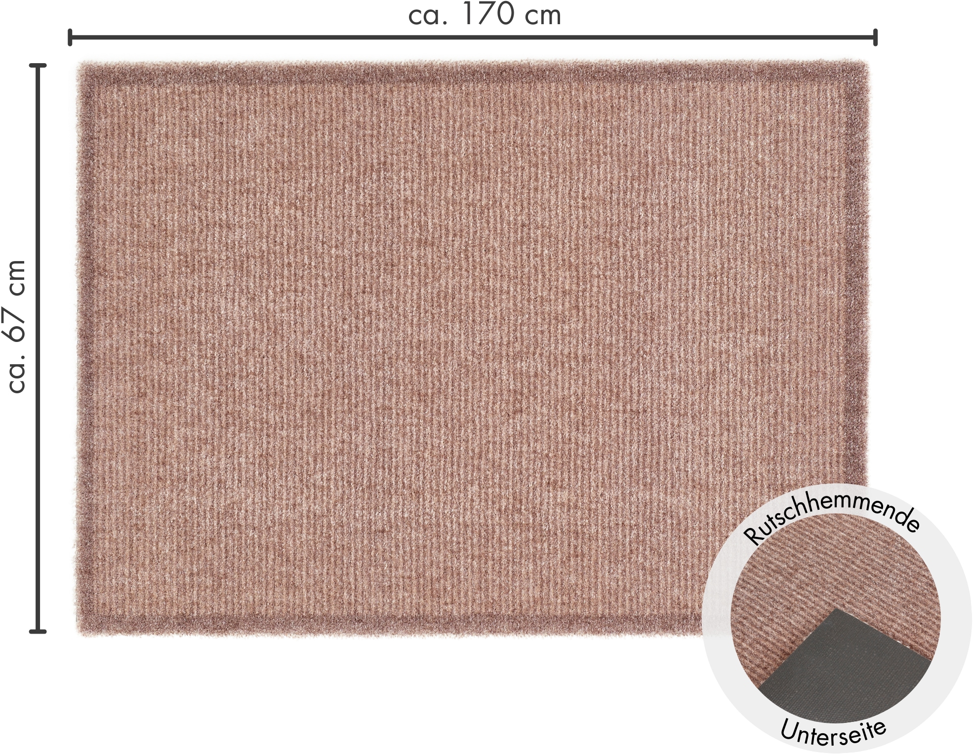 Barbara Becker Fußmatte »Gentle Schmutzfangmatte & Läufer, Made in Belgium«, rechteckig, 7 mm Höhe, Schmutzfangteppich, Schmutzmatte, dezentes Streifen Design, waschbar