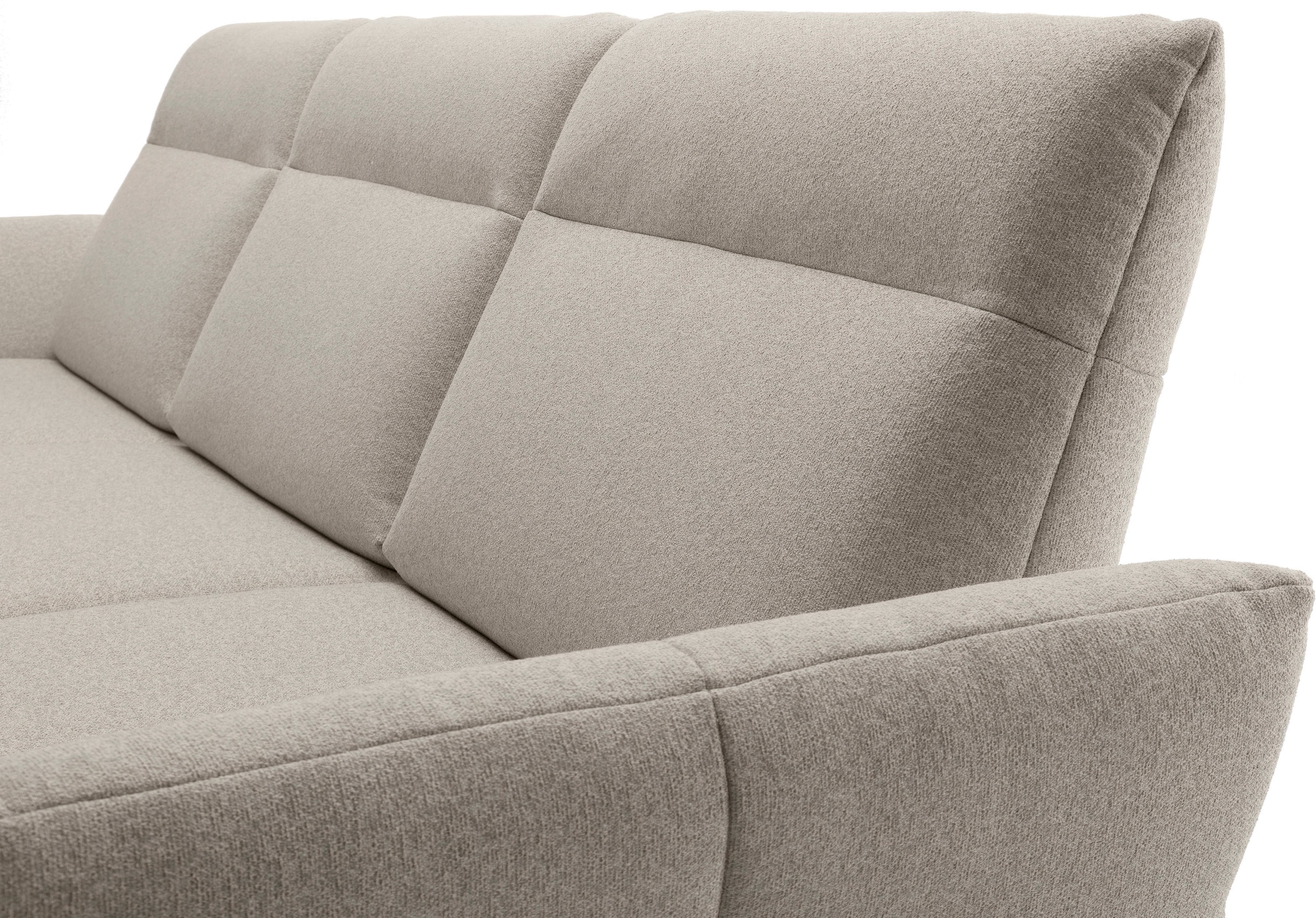 Creation BY ROLF BENZ Ecksofa »CR.460«, Sockel in Nussbaum, Winkelfüße in Umbragrau, Breite 298 cm