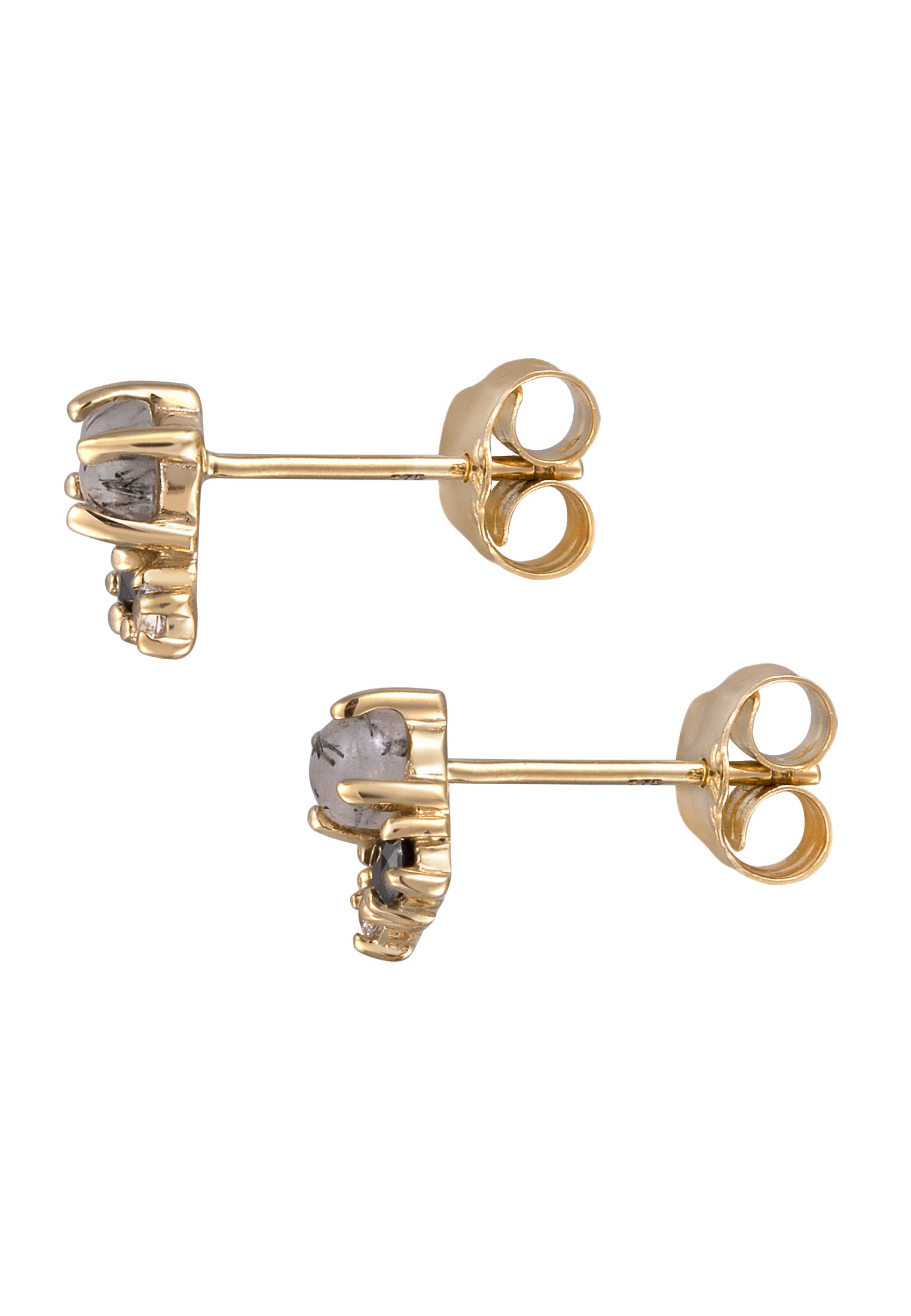 Elli DIAMONDS Paar Ohrstecker »Ohrringe Ohrstecker Diamant (0.012 ct.) Topas Turmalin 375 Gelbgold«