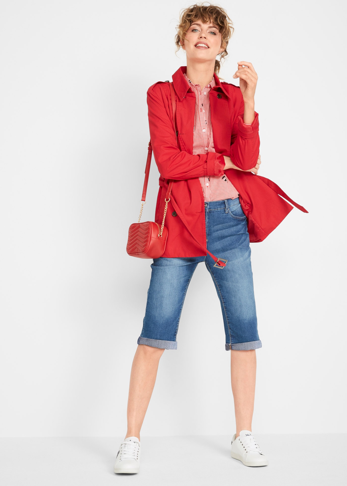 bonprix Bermudas »Jeans Bermuda Mid Waist mit gekrempeltem Saum«  Jeans Bermuda Mid Waist mit gekrempeltem Saum