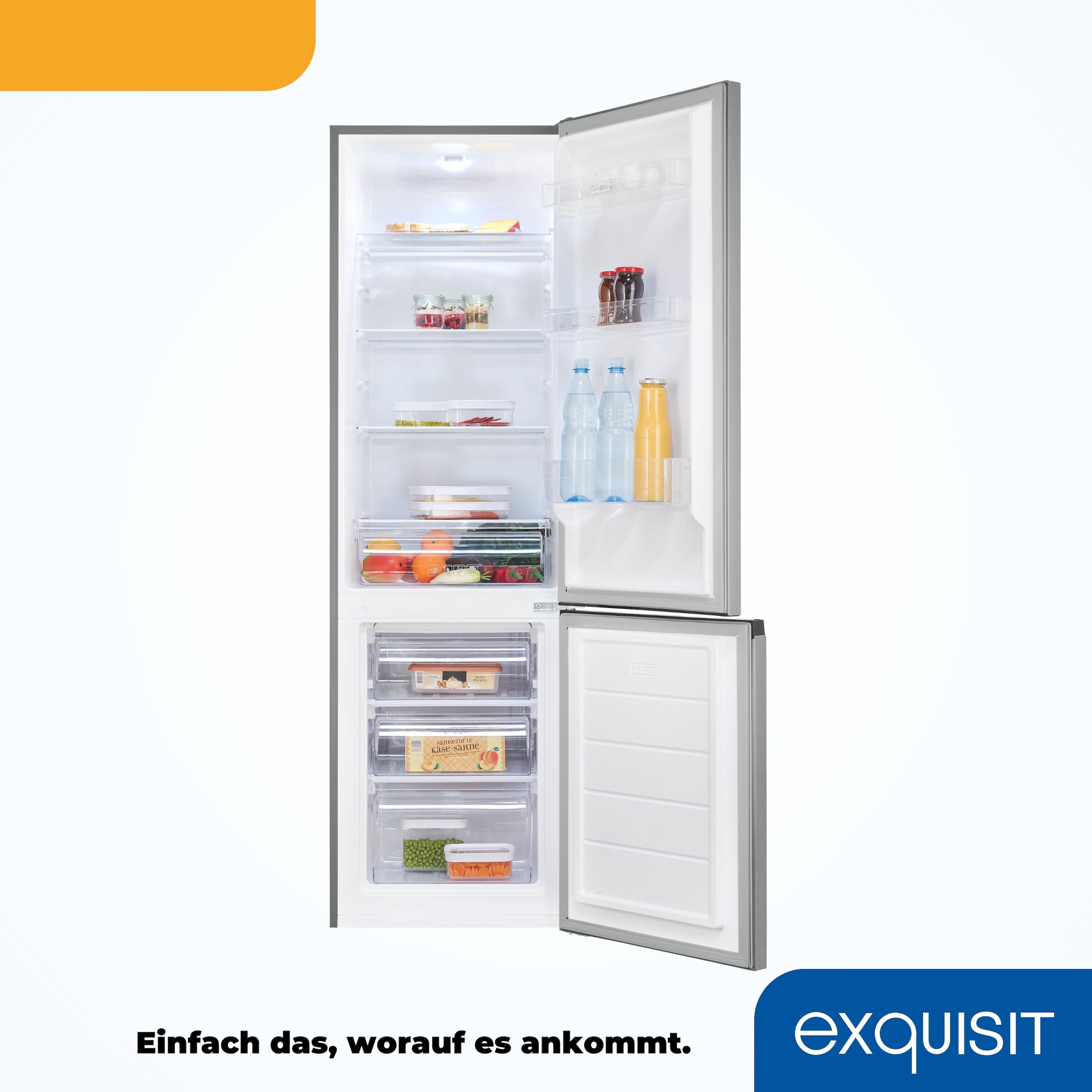 exquisit Kühl-/Gefrierkombination »KGC265-70-040D inoxlook« 180 cm hoch 54,5 cm breit