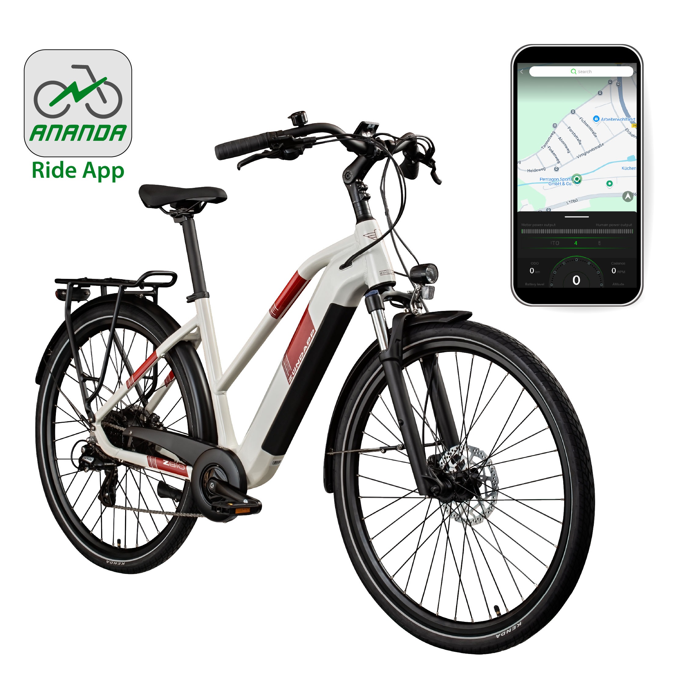 Zündapp »Z810« 8 Gang Shimano Altus RD-M310 Schaltwerk Kettenschaltung Heckmotor 250 W Pedelec, Elektrofahrrad für Damen und Herren
