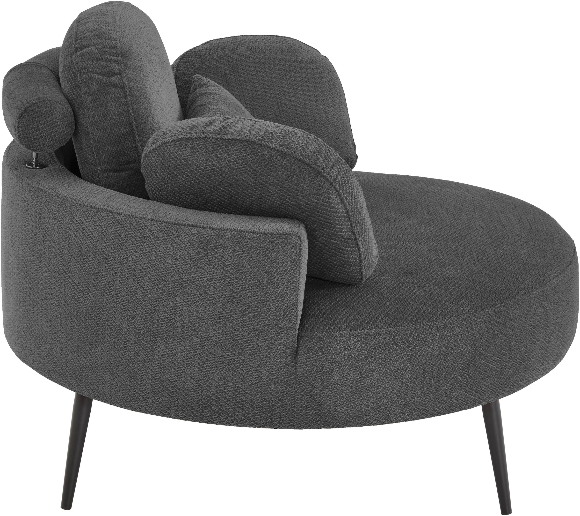 OTTO home Loveseat »Riko Sessel, B: 110 cm, Sitzhöhe: 44 cm« XXL- Sessel, mit Stauraumhocker, Rückenstütze & 4 Zierkissen