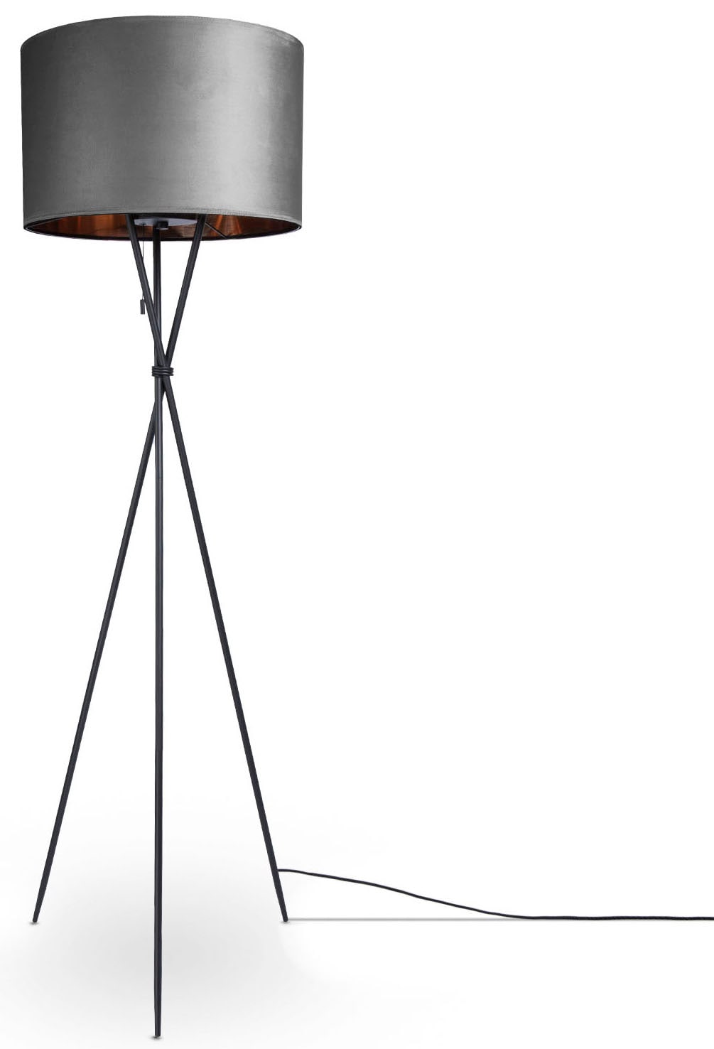 Paco Home Stehlampe »Kate uni Color«, Wohnzimmer Dreibein Standleuchte  Velour Höhe 177,5cm Filigran E27 online kaufen | mit 3 Jahren XXL Garantie