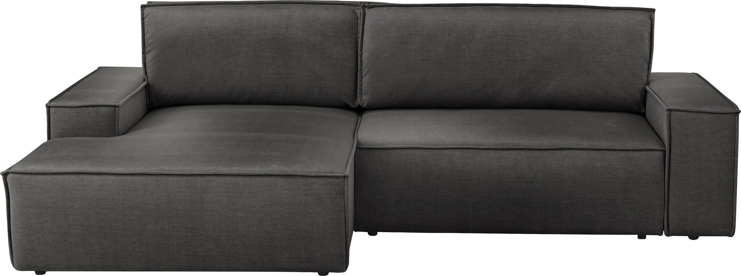 Home affaire Ecksofa SHERWOOD Schlafsofa 267 cm, L-Form, Schlaffunktion mit Bettkasten (210x136 cm), Cord, Vintage, Samtvelours