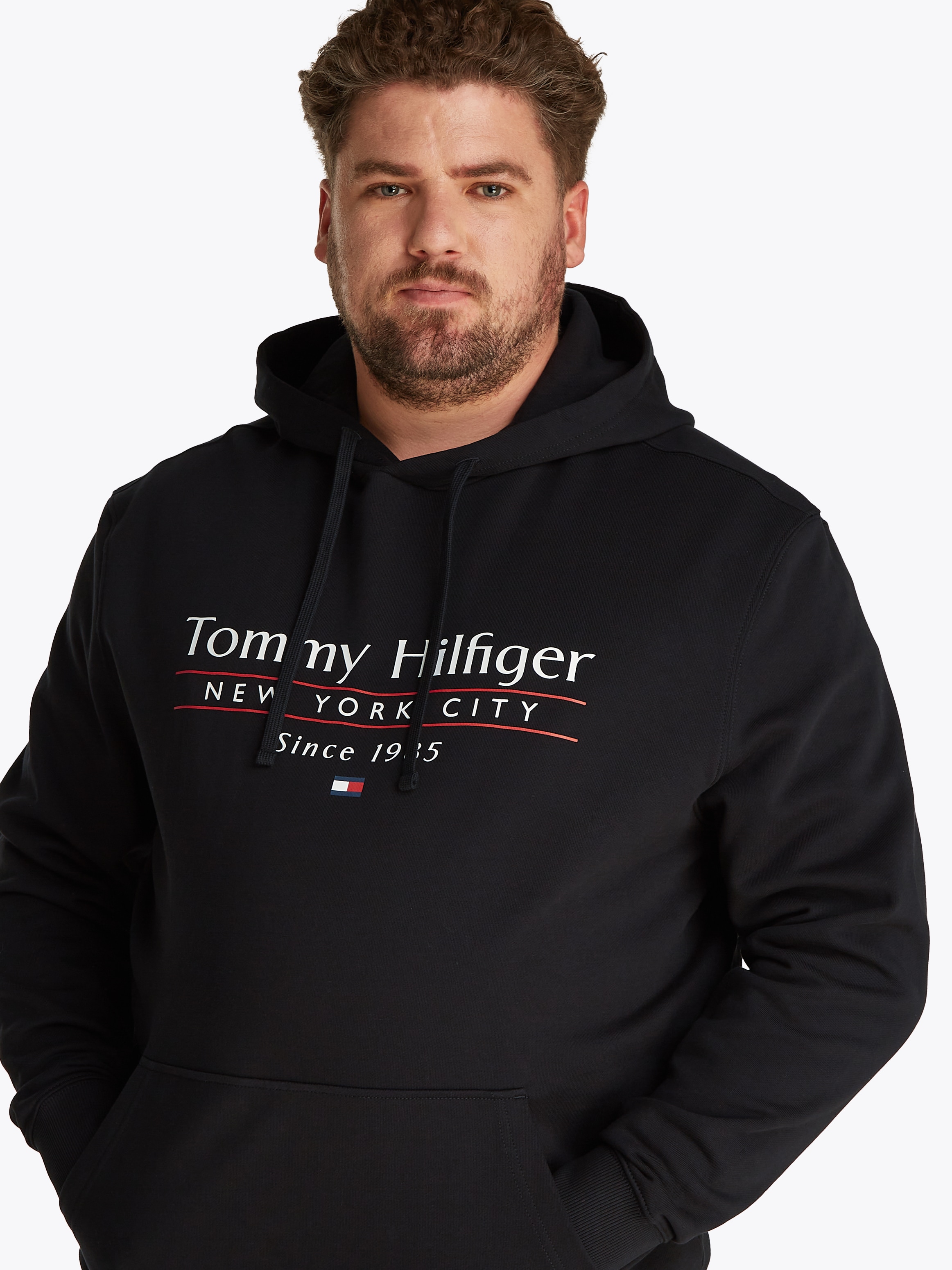 Tommy Hilfiger Big & Tall Kapuzensweatshirt »BT-HILFIGER CENTER STACK HOODY-B«, Große Größen