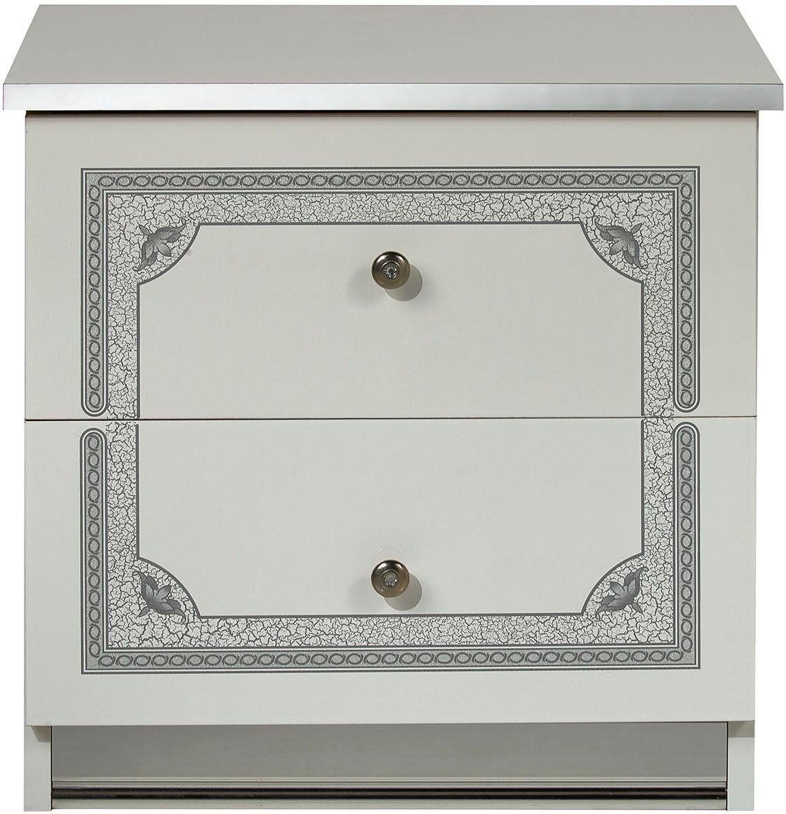 INOSIGN Nachtkommode »Greta, aus FSC-zertifiziertem Holzwerkstoff mit Dekor im Klassikstil«, (Maße (B/T/H): 50/38,5/49 cm), mit 2 Schubladen, soft-close-Funktion, Made in Italy