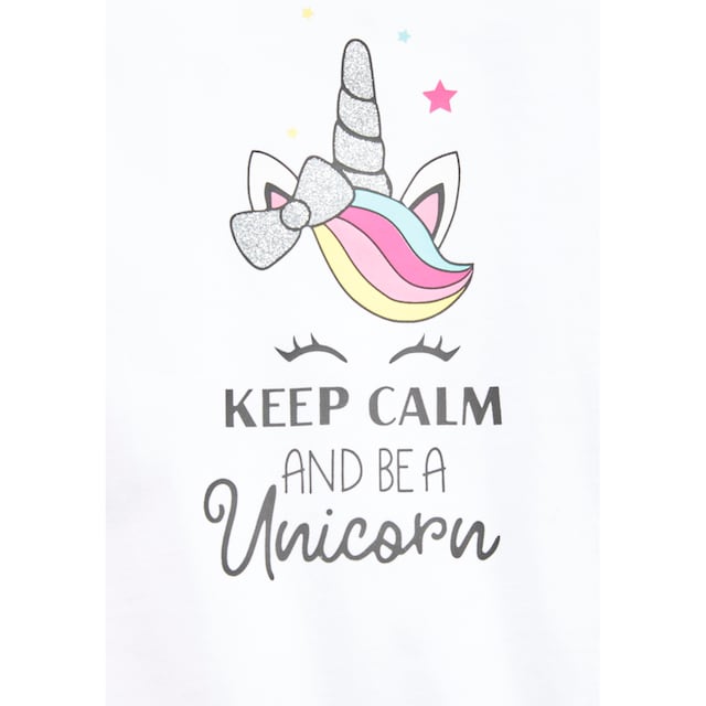 »keep Einhornmotiv and a unicorn«, KIDSWORLD mit be niedlichem T-Shirt bei ♕ calm