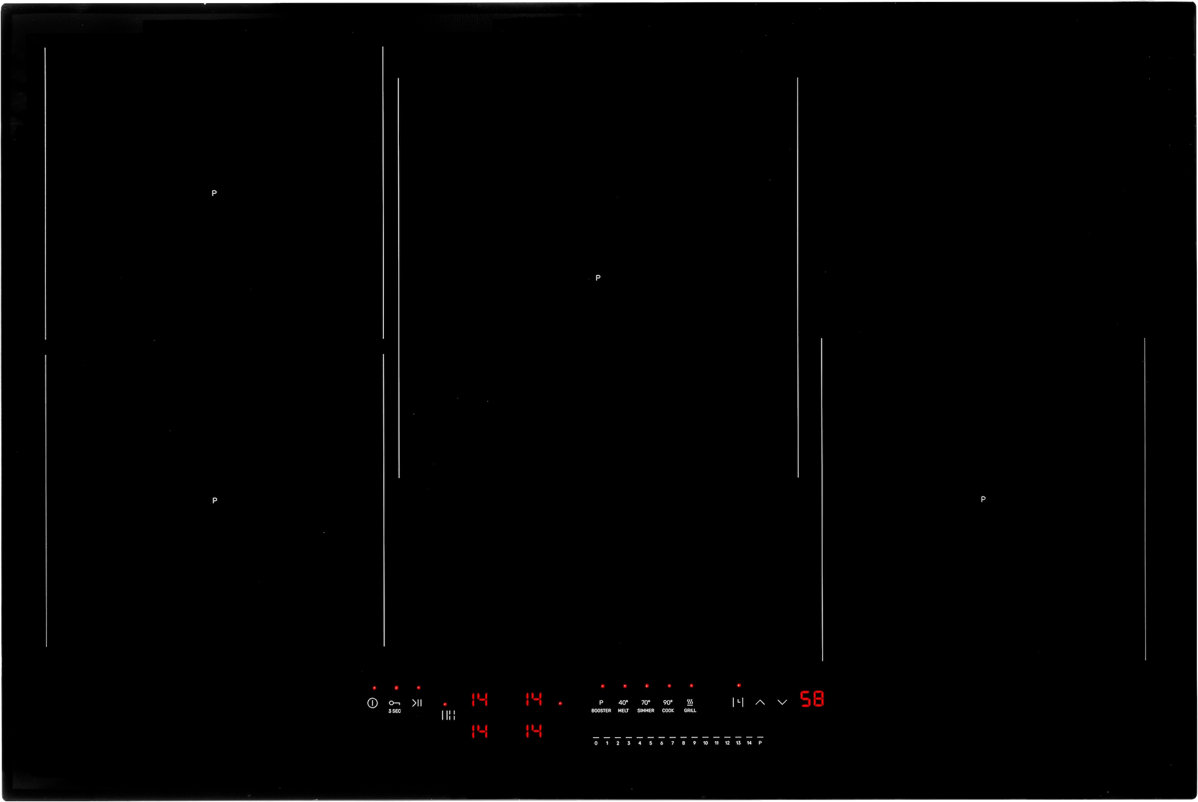 Induktions-Kochfeld »KMI 772 680 C«, 77 cm, 14 Leistungsstufen, 1 Bridgezone, rahmenlos