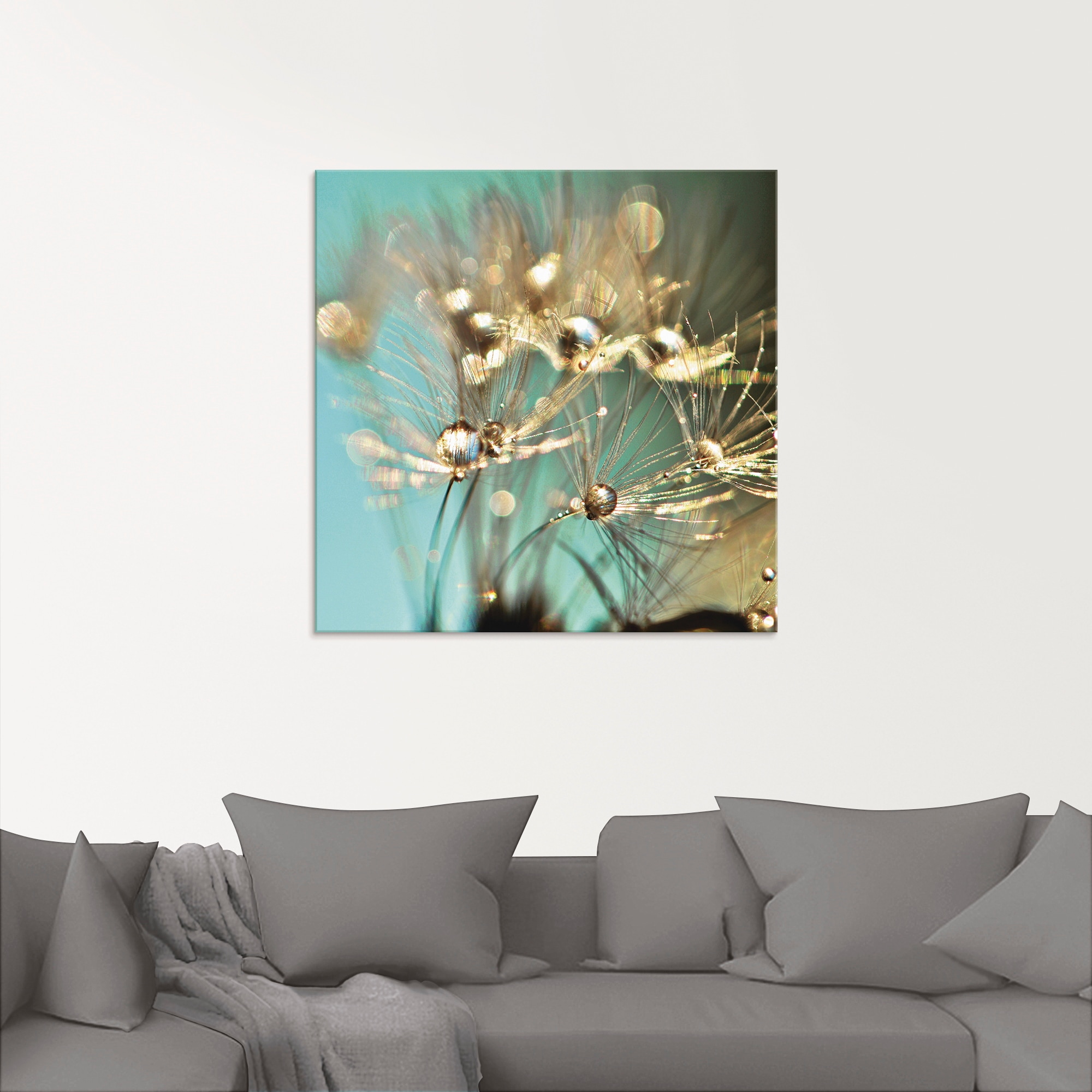 Artland Glasbild »Pusteblume glänzendes Gold« Blumen 1 Stk. tlg. in verschiedenen Größen