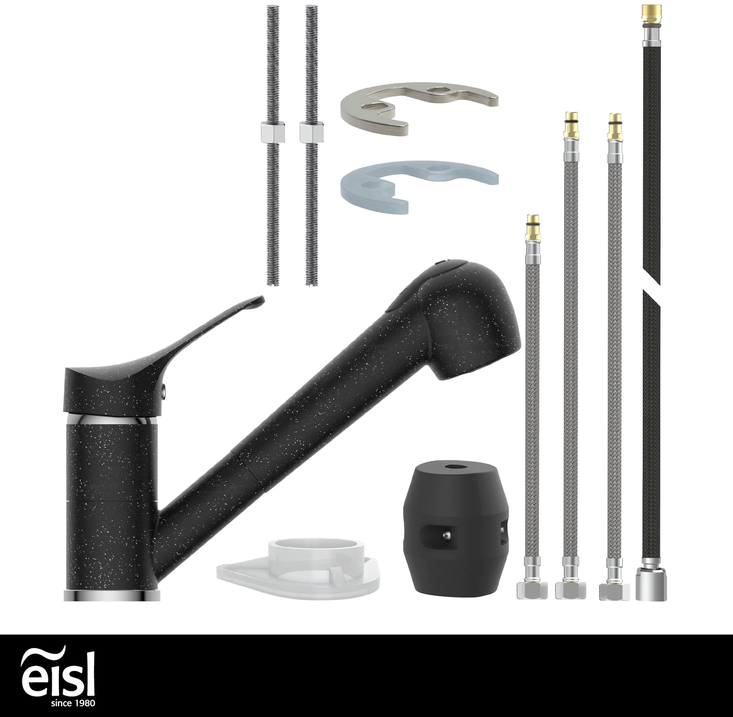 Eisl Spültischarmatur »GRANIT« herausziehb. 2-fach verstellb. Geschirrbrause, schwenkb. Auslauf 360°