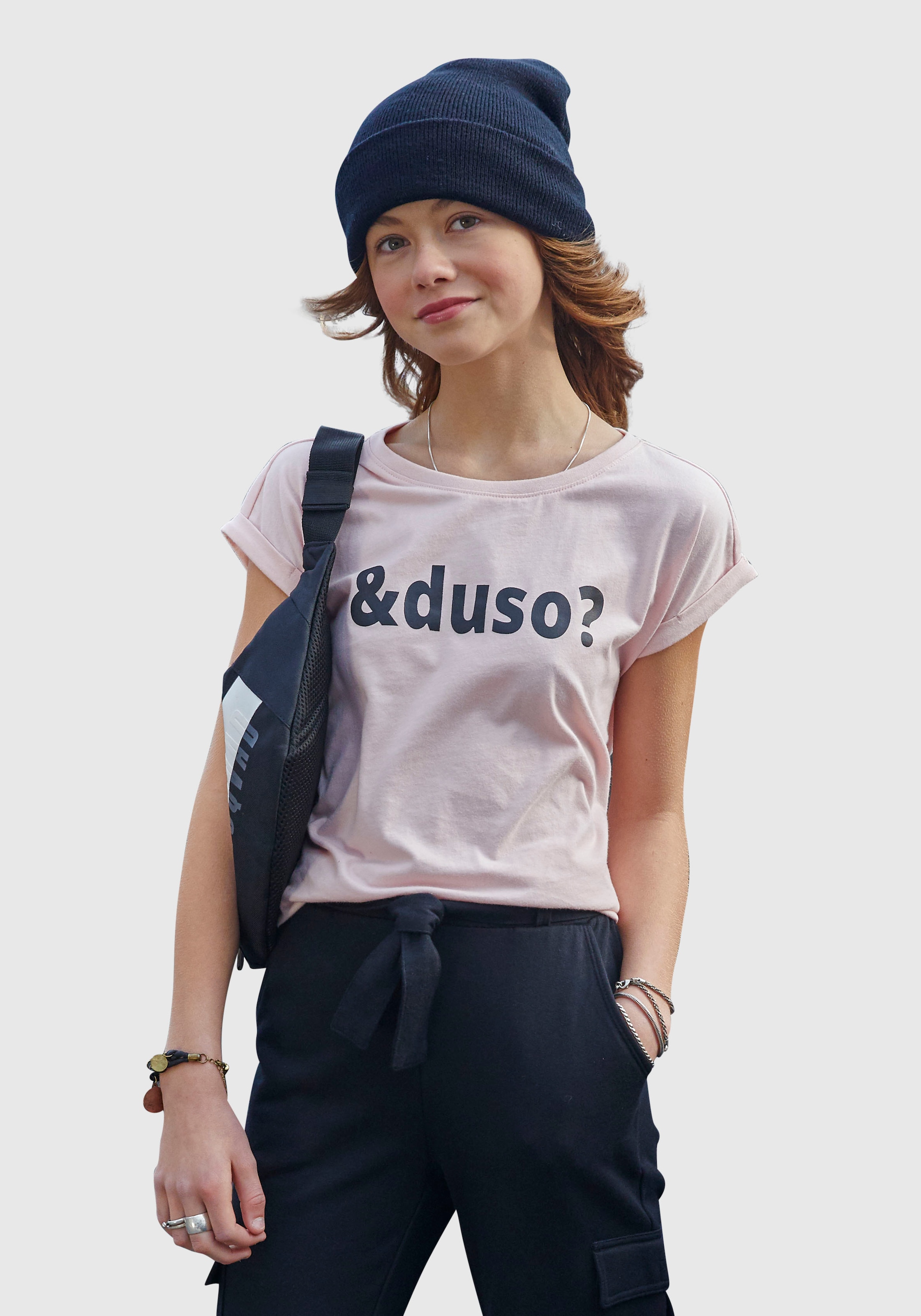 KIDSWORLD T-Shirt »&duso?«, kurzärmelig, bedruckt, Rundhalsausschnitt, aus Baumwolle