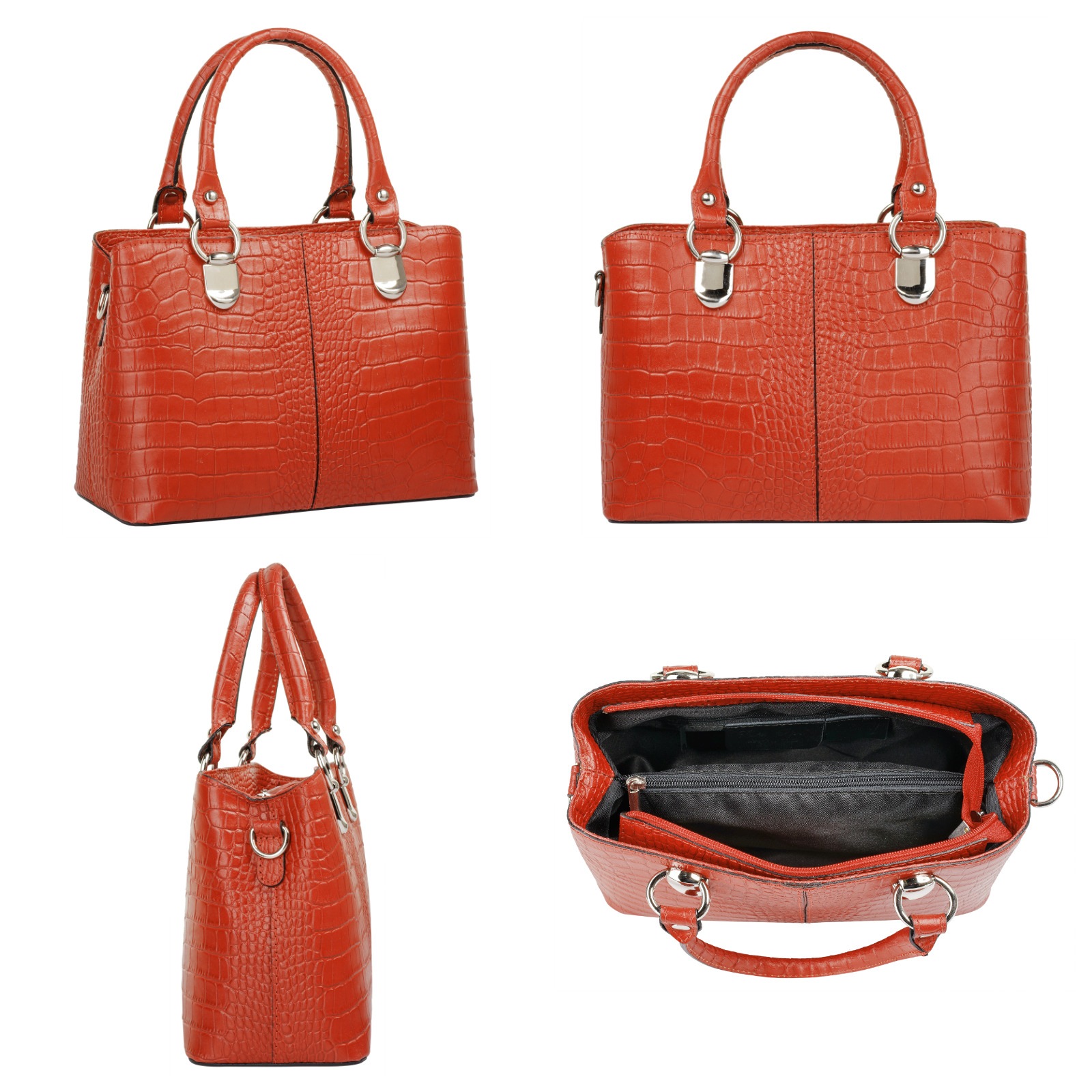 Cluty Umhängetasche, echt Leder, Made in Italy