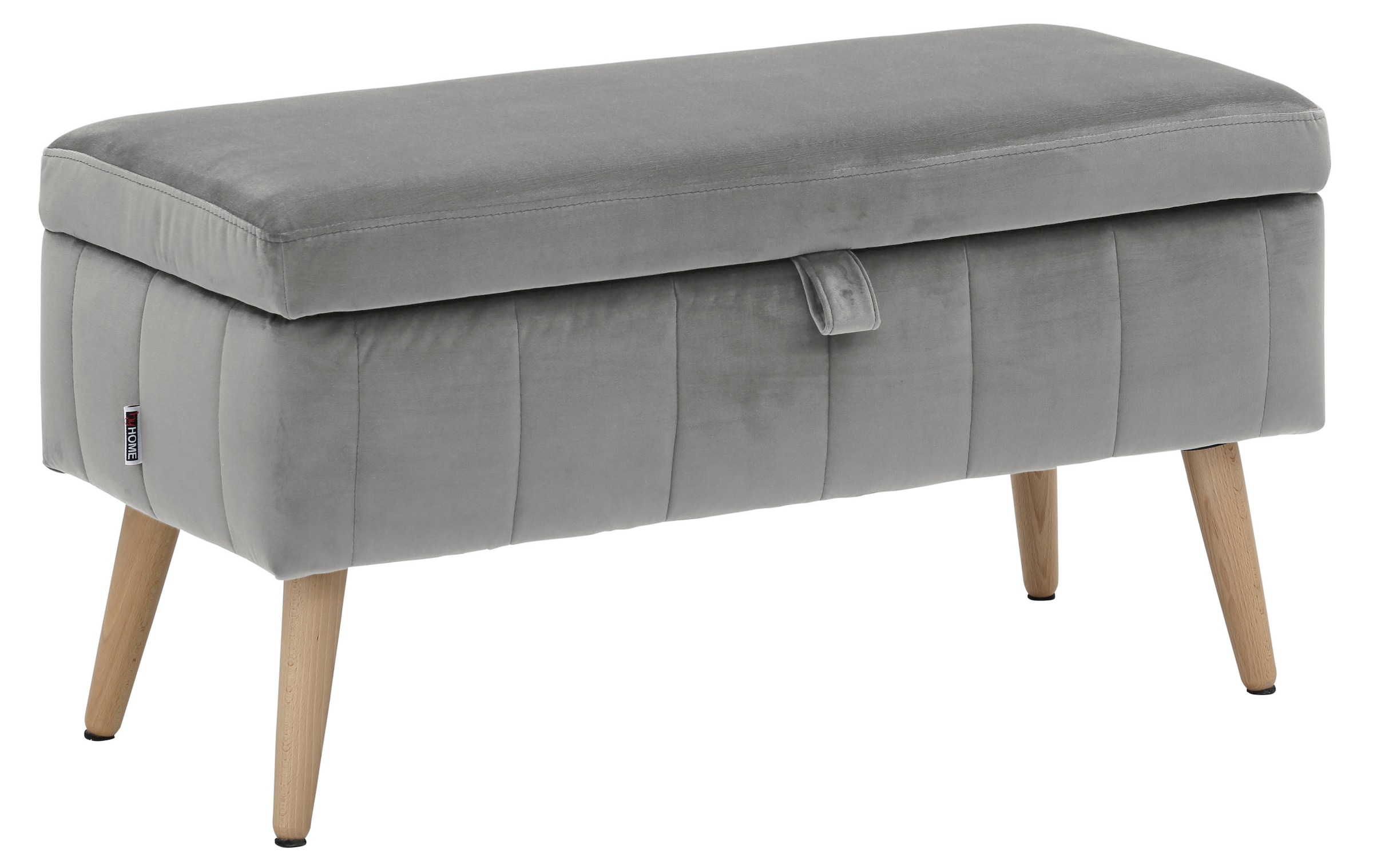 INOSIGN Truhenbank »AMIRA Sitzbank mit Stauraum, Maße B/T/H: 81/36/43 cm«, mit Staufach, in 3 Bezugsqualitäten mit feiner Steppung