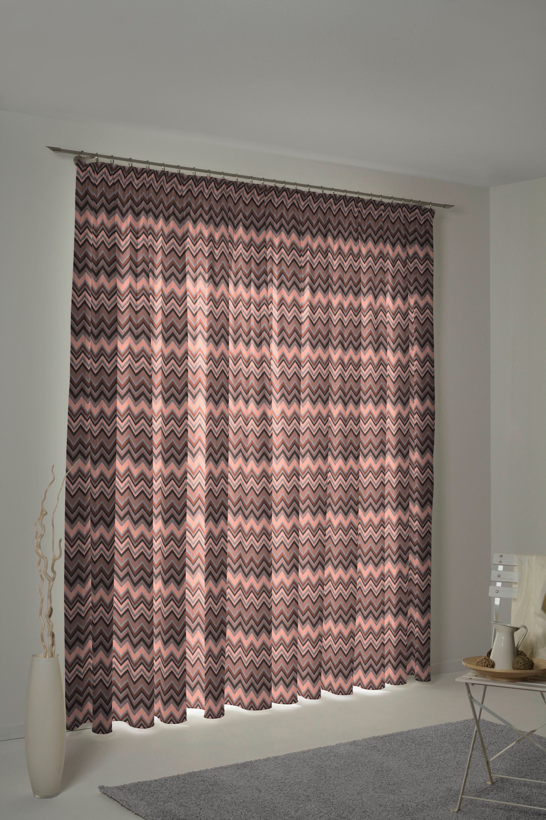Wirth, Vorhang »Benewitz« Multifunktionsband 1 Stk. tlg., terra, Jacquard, Baumwolle, Polyester, 255 cm
