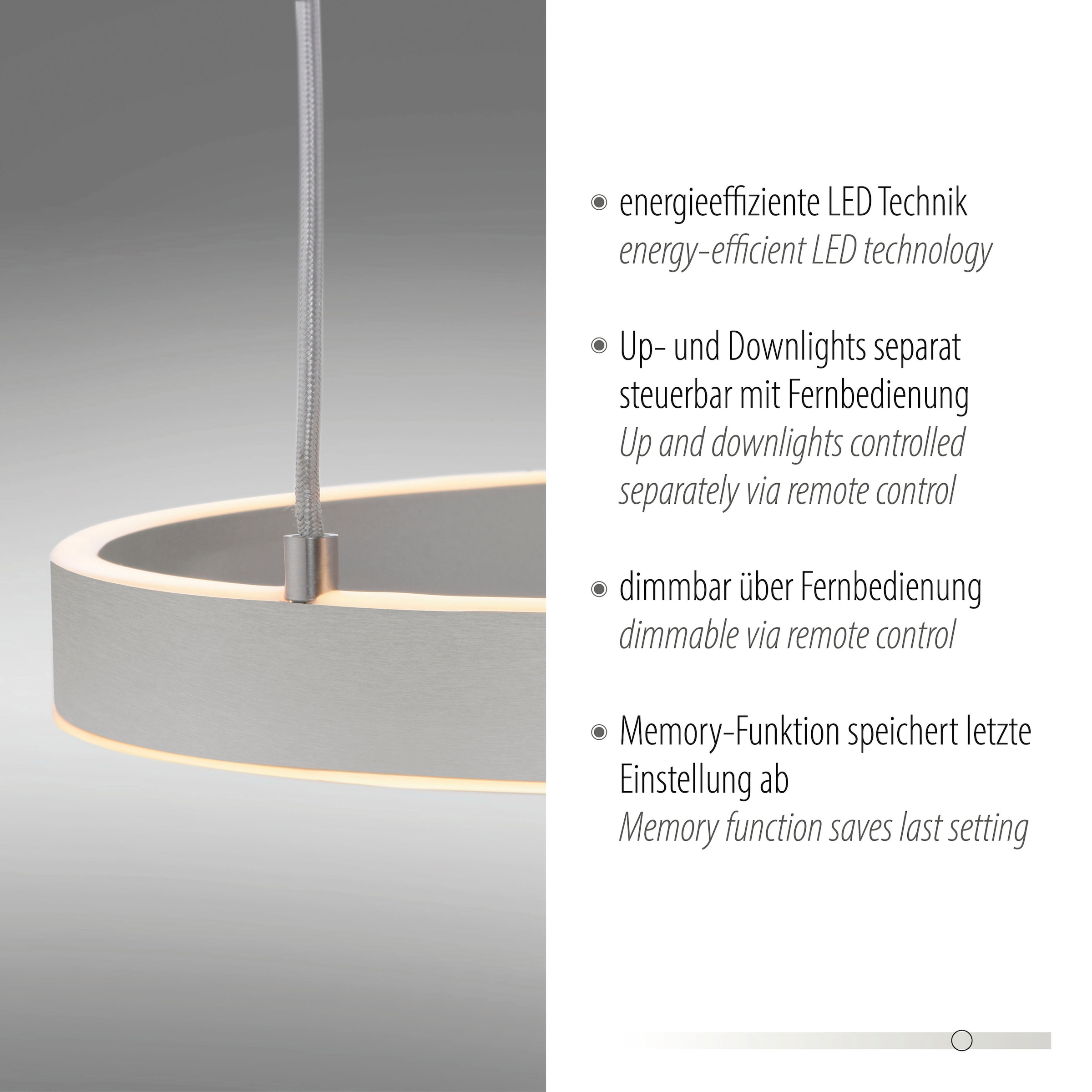 JUST LIGHT Pendelleuchte »LILLUTI«, 2 flammig, Leuchtmittel LED-Board | LED fest integriert, Fernbedienung, Funk inkl., separat steuerbar über FB, Fer