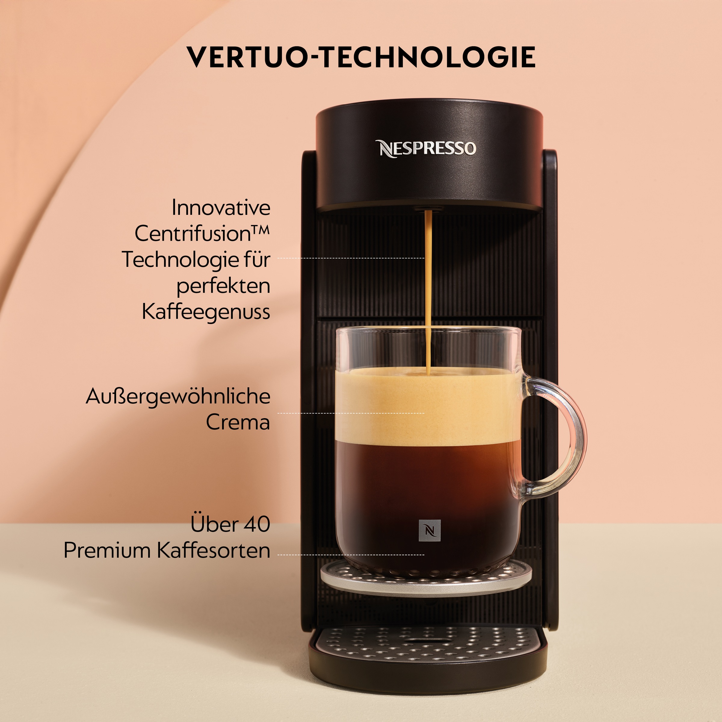 Nespresso Kapselmaschine »Vertuo Up« schlankes Design, Coffee Creations Modus, Auto-Off, 1,4 l Wassertank