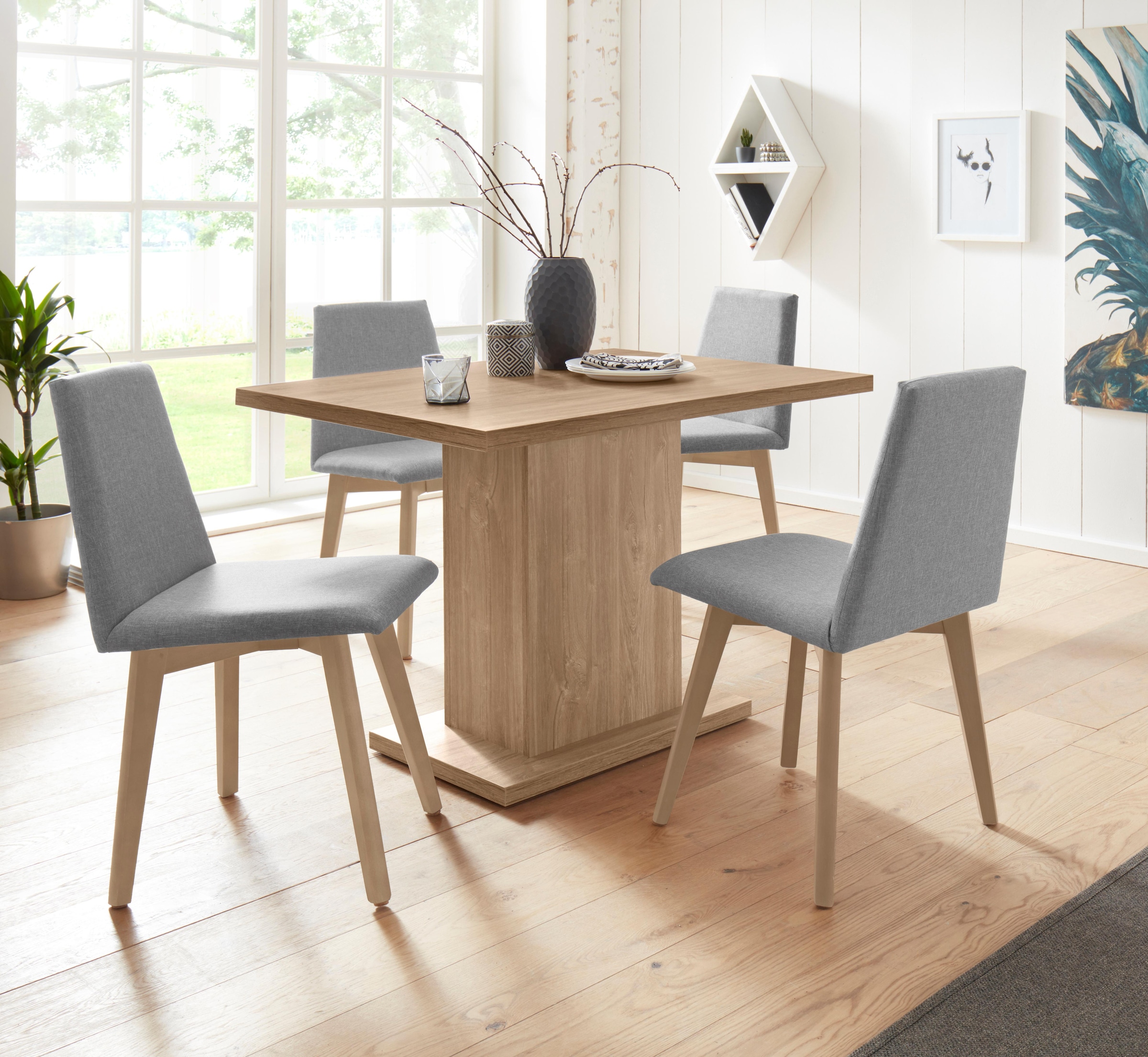 Home affaire 4-Fußstuhl »Malva«, (Set), 2 St., Webstoff