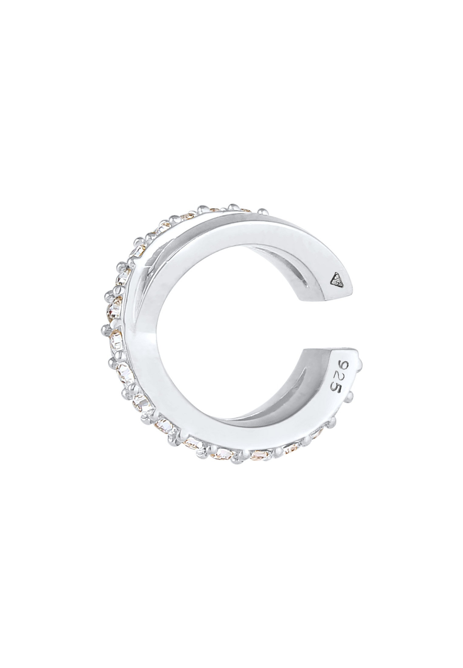 Elli Ohrklemme »Ohrringe Earcuff Gekreuzt Kristalle 925 Silber«