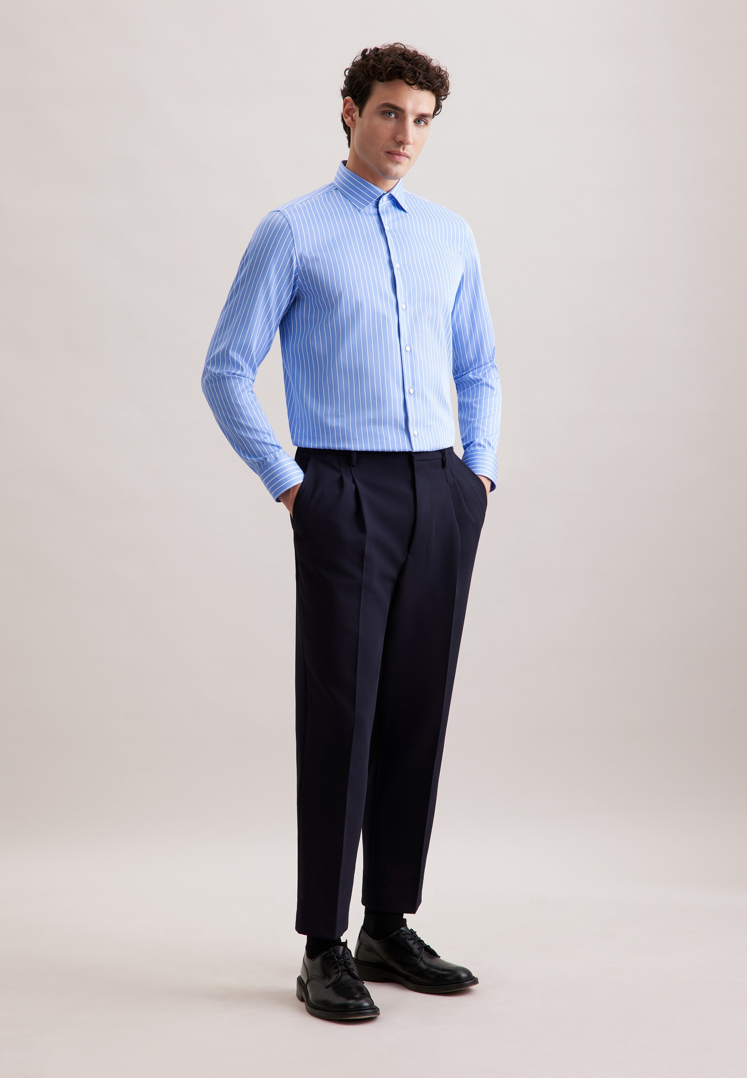 seidensticker Businesshemd »Schwarze Rose« Slim 1/1 Kentkragen Gestreift