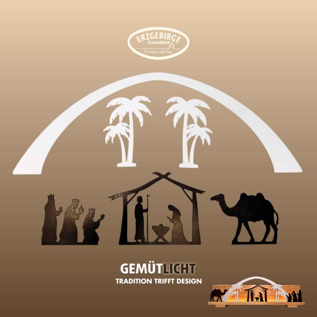 Weigla Dekofigur »Figurenset "Christi Geburt" für WEIGLA Dekosockel, aus Holz« Erzgebirge garantiert, Weihnachtsdeko innen