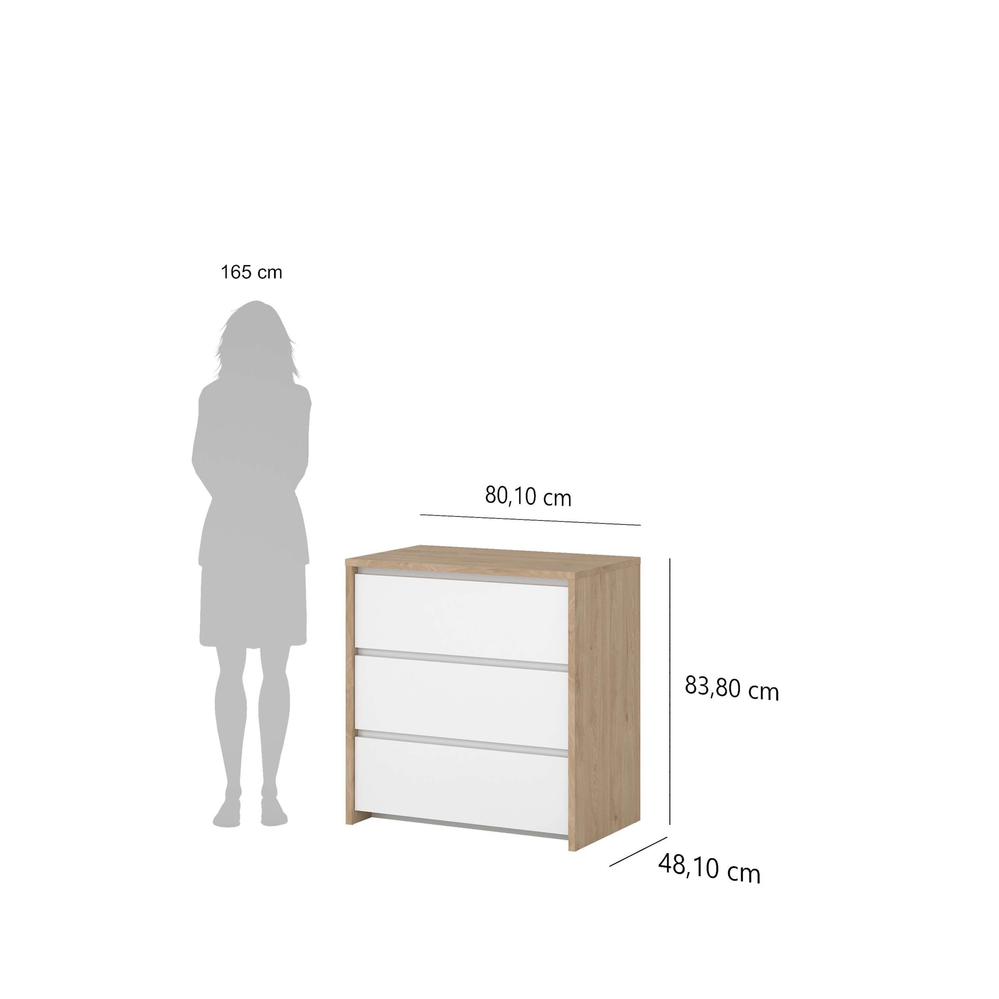Home affaire Kommode »Next Sideboard mit 3 grifflosen Schubladen« 3 geräumige Schubladen für übersichtliche Aufbewahrung