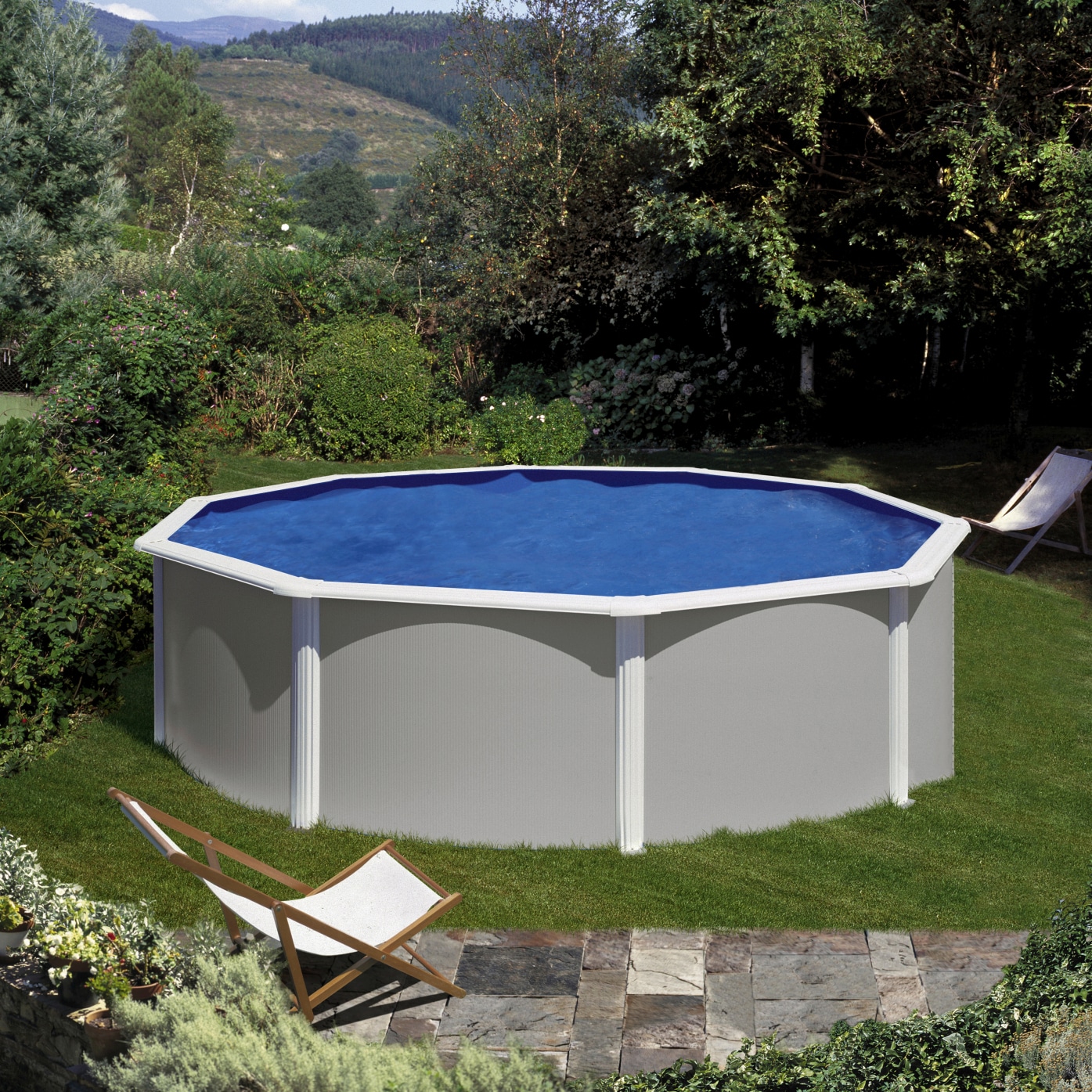 KONIFERA Rundpool »MALAGA 1«, (Set, 5 tlg.), Höhe 120 cm, in versch. Größen