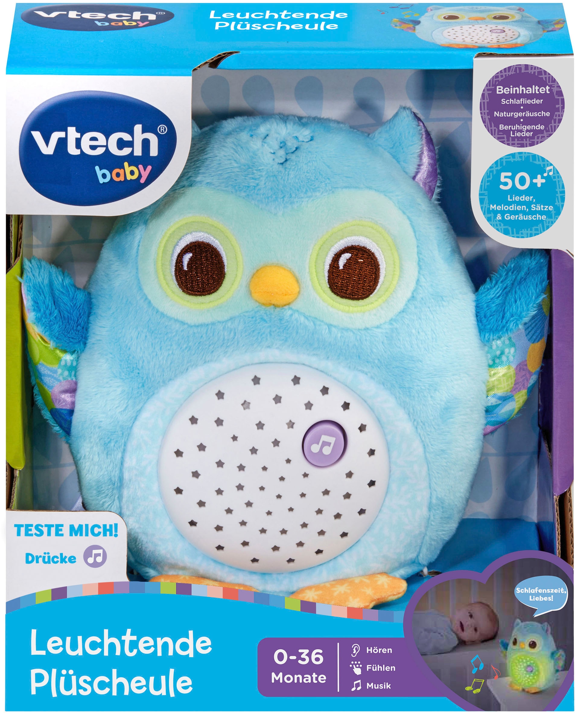Vtech® »Vtech Leuchtende Kuscheltier Baby, Licht- Soundeffekt bei mit Plüscheule«, und