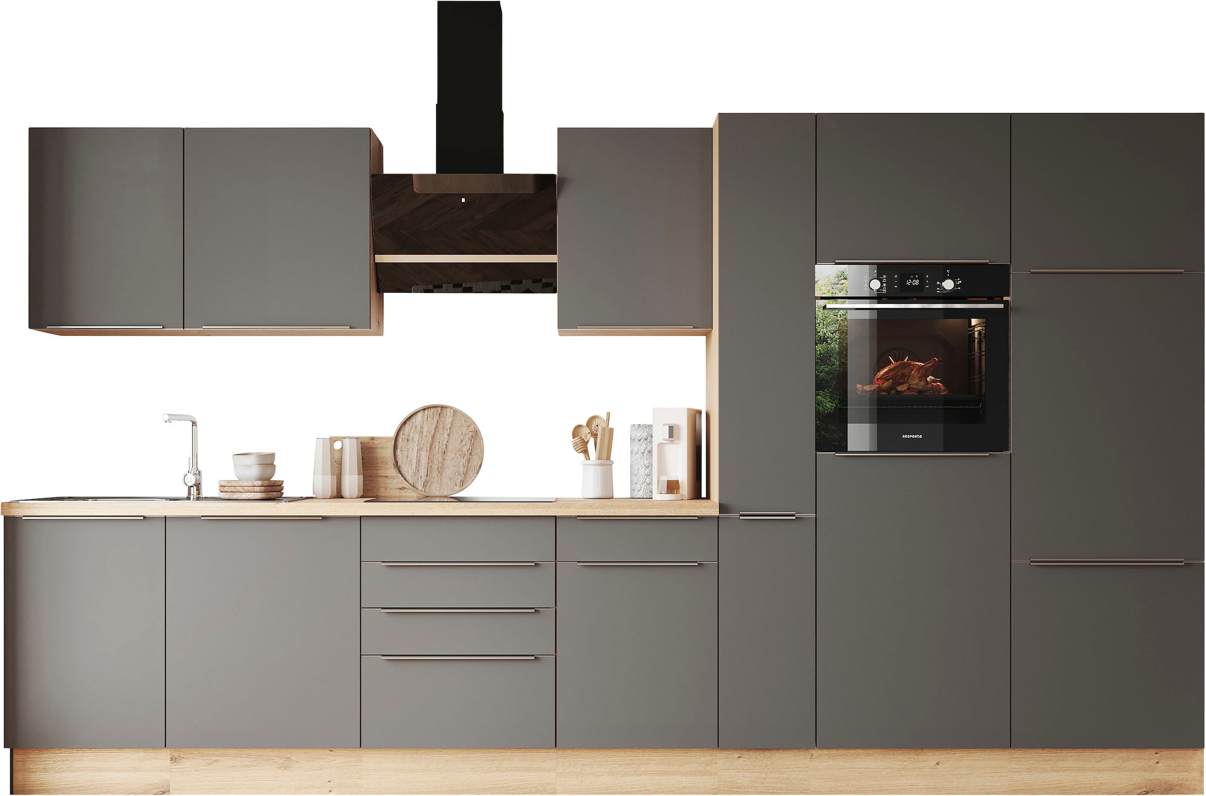 RESPEKTA Küchenzeile »Safado aus der Serie Marleen« Breite 370 cm, mit Soft-Close, in exklusiver Konfiguration für OTTO