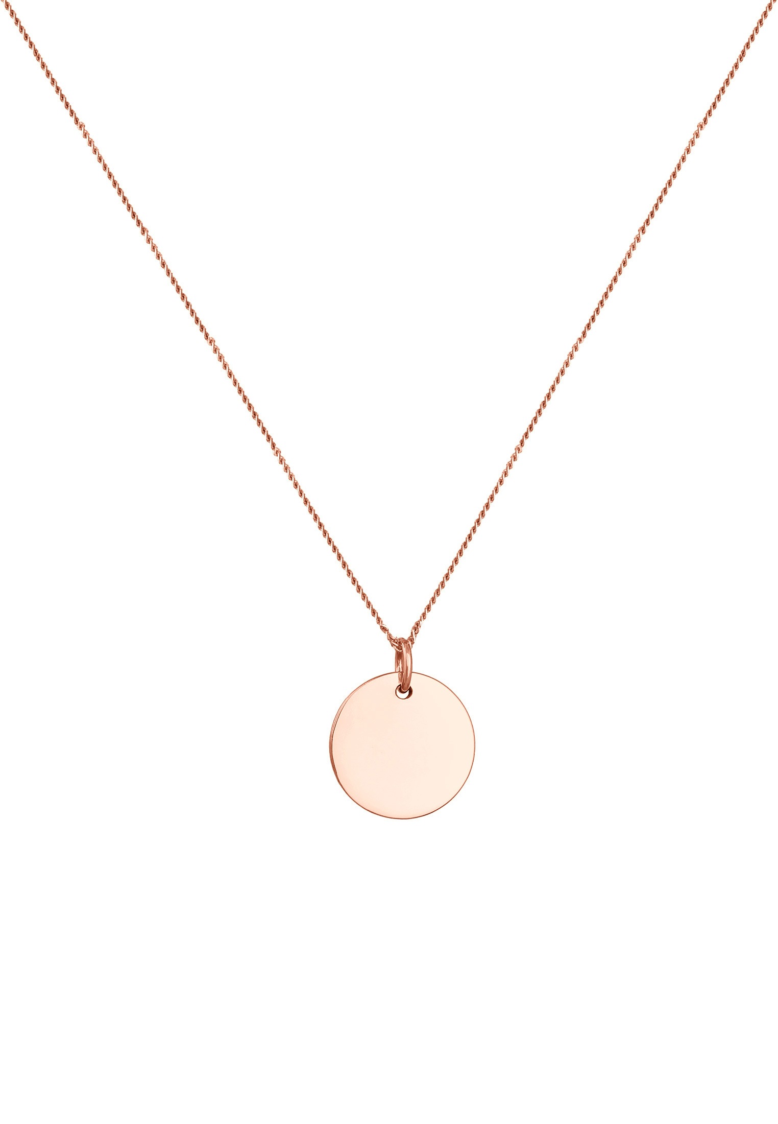 Elli Kette mit Anhänger »Halskette Basic Plättchen Panzerkette 925 Silber«