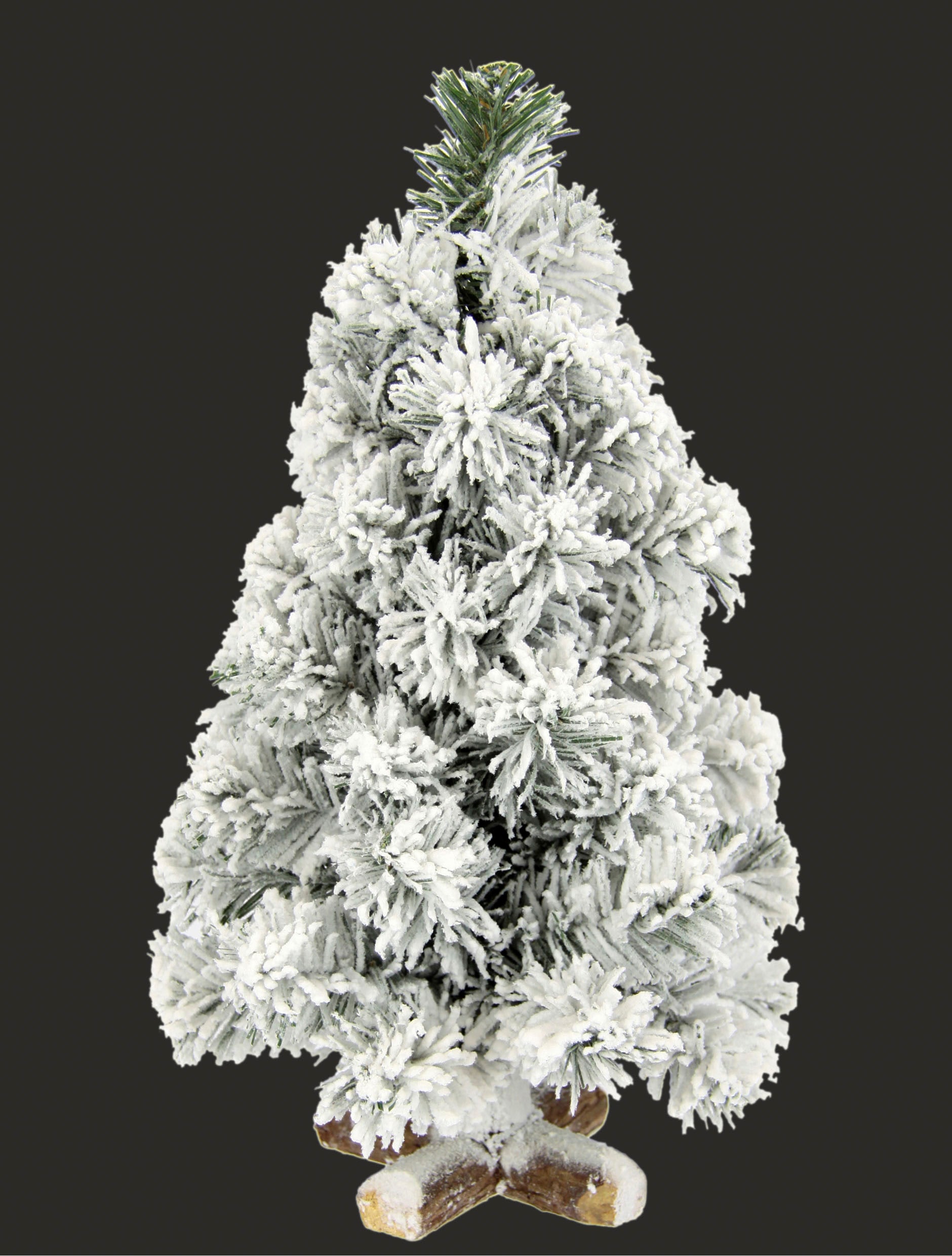 I.GE.A. Dekobaum »Weihnachtsdeko, Weihnachtsbaum« Tannenbaum auf Holzfuß mit Kunstschnee 38 cm