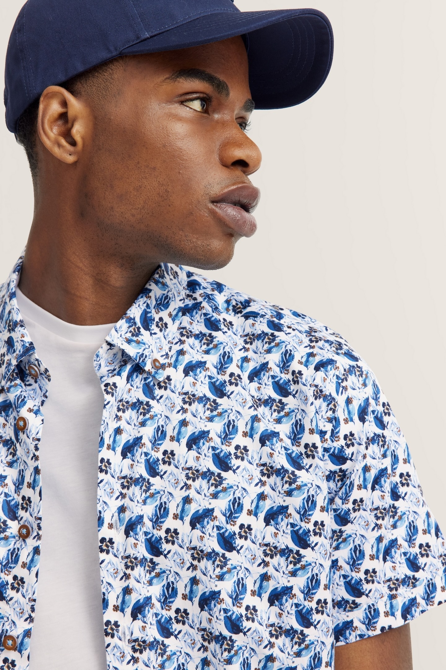 bugatti Kurzarmhemd aus Satin-Twill