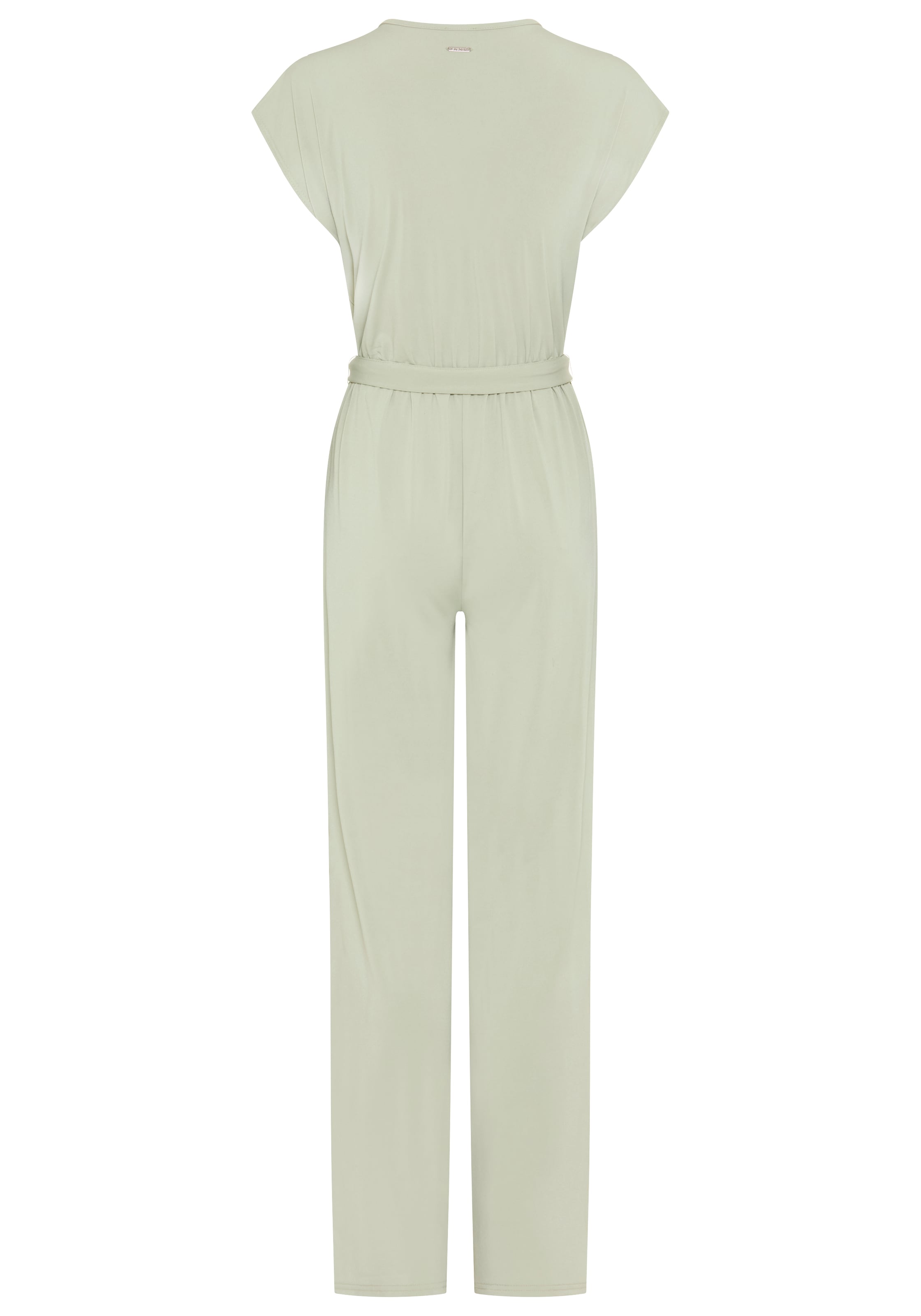 Laura Scott Jumpsuit mit Wickeloptik und Gürtel, aus elastischem Jersey-Material