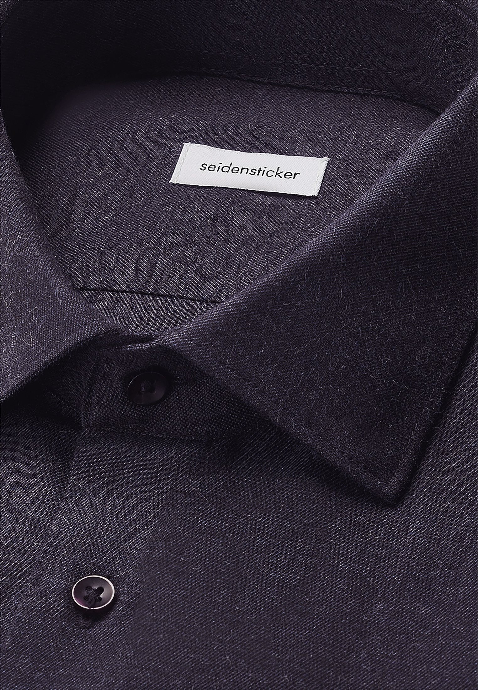 seidensticker Flanellhemd »Schwarze Rose« Slim 1/1 Kentkragen Uni