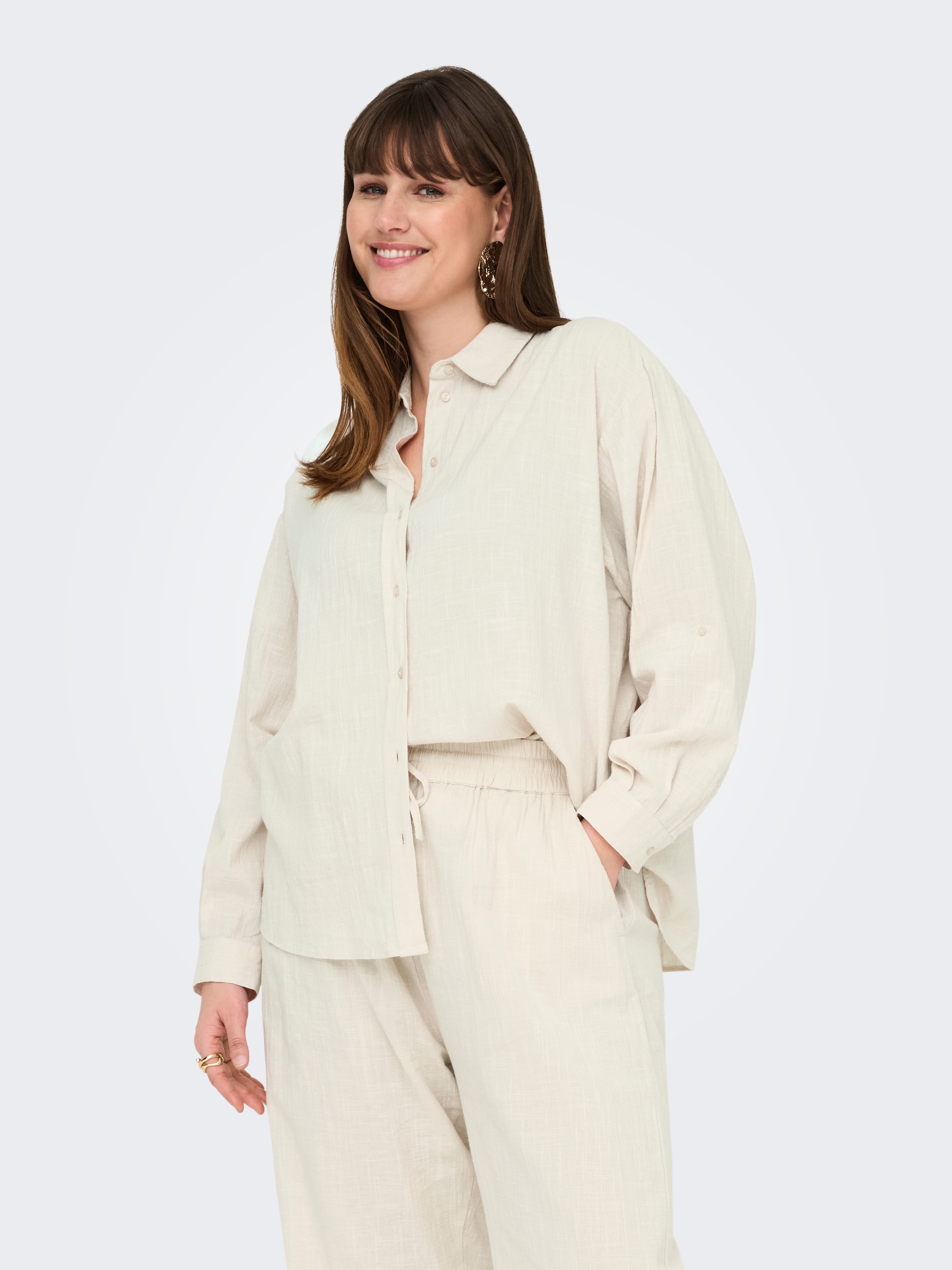 ONLY CARMAKOMA Langarmbluse »CARTIZANA COTTON L/S SHIRT WVN NOOS«