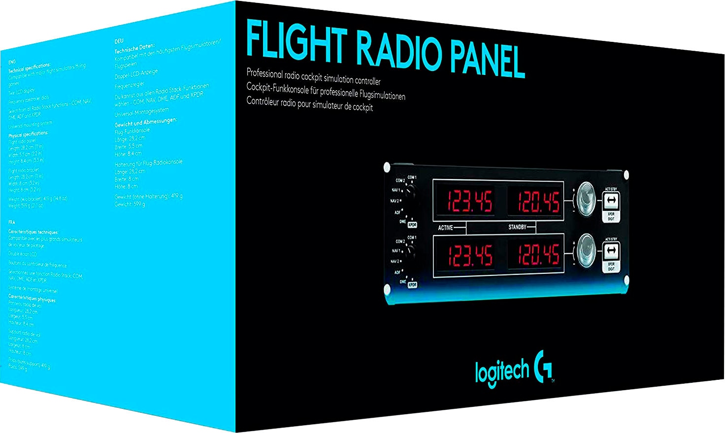 Logitech G Gaming-Adapter »Logitech G Saitek Pro Flight Radio Panel«, 1,8 cm, KOMPAKTER COCKPIT RADIO STACK