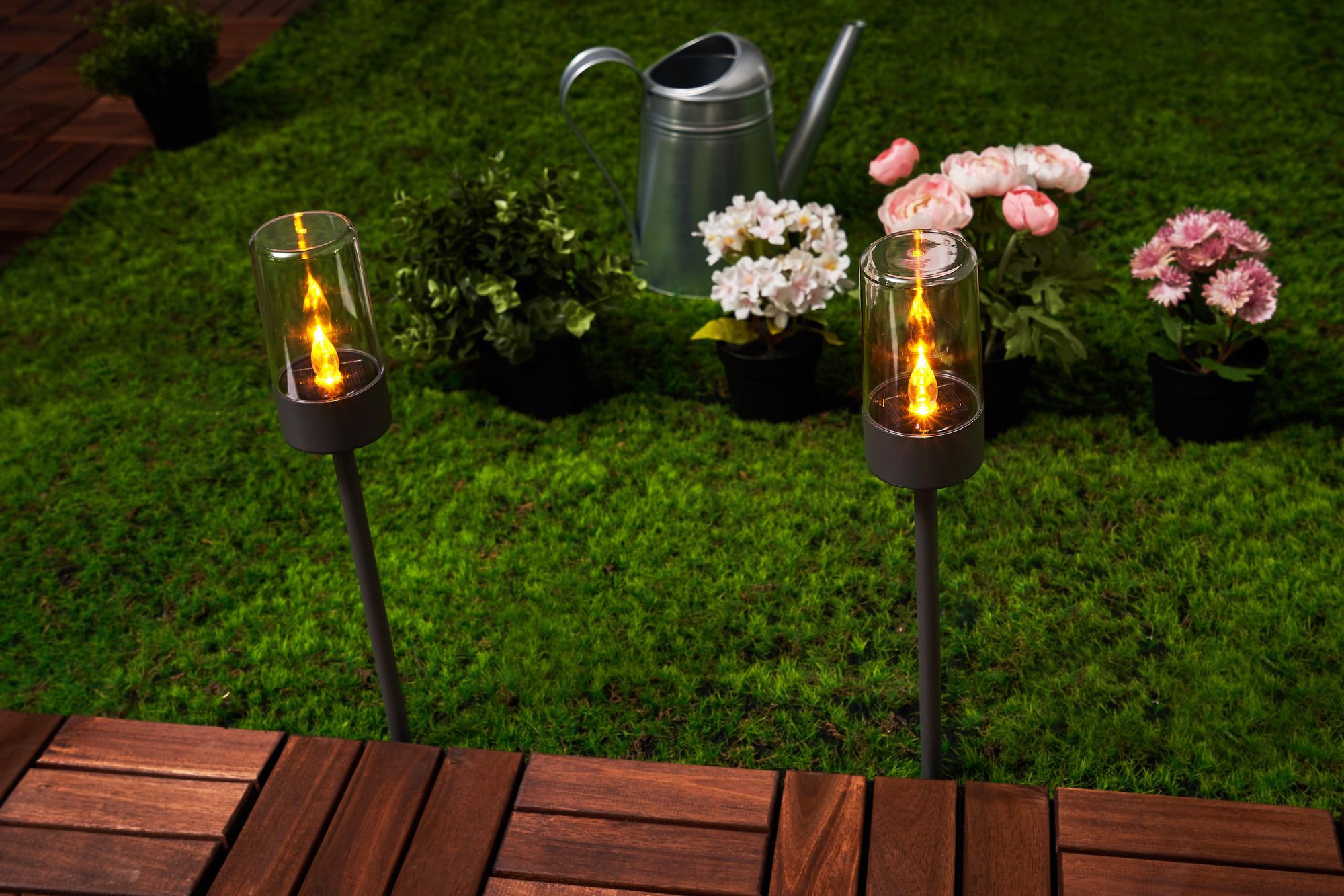 Pauleen LED Gartenfackel »Sunshine Happiness«, 2 flammig, Leuchtmittel LED-Modul | LED fest integriert, LED-Modul, Solarbetrieben, Erdspieß, 2er Set