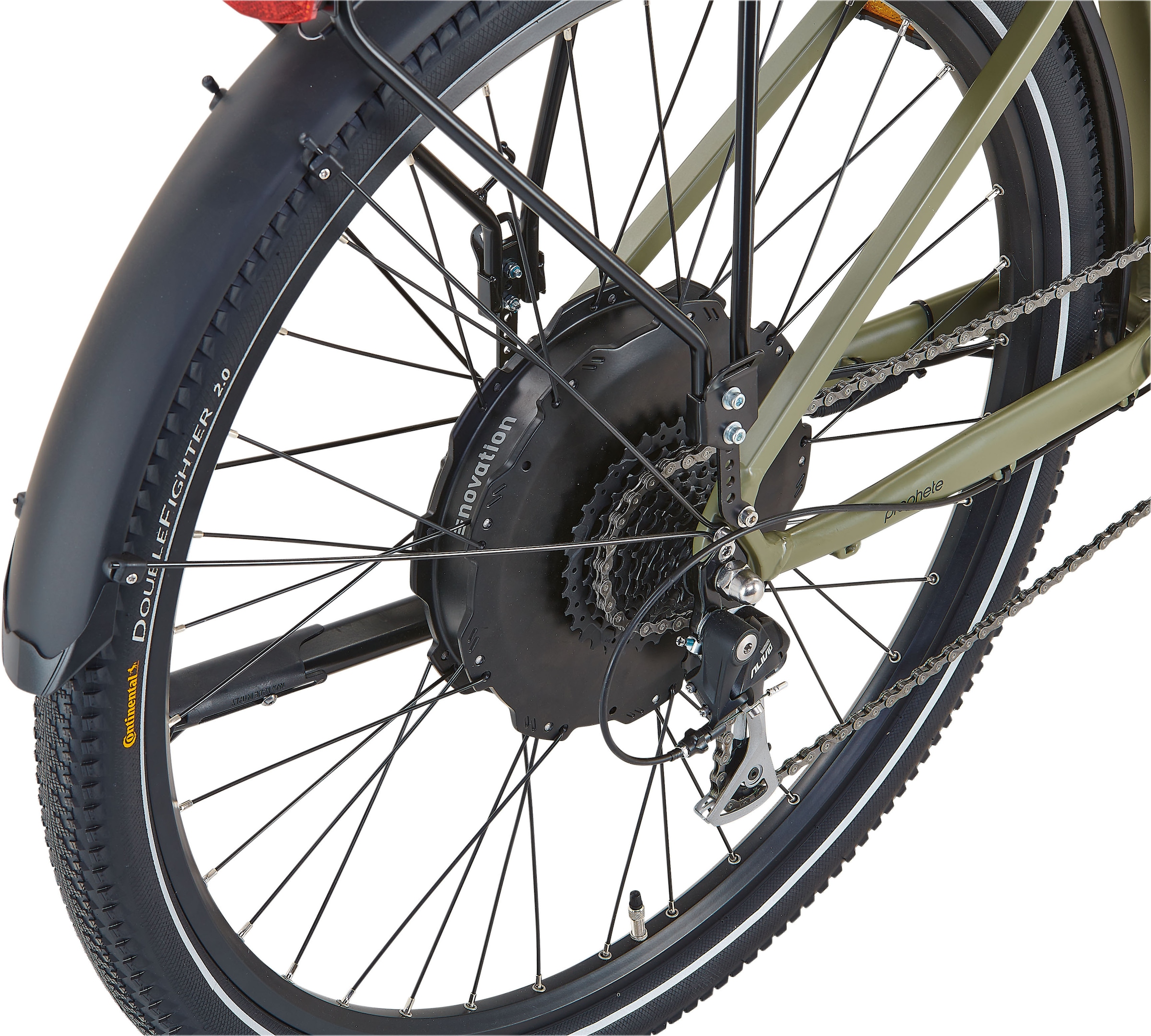 Prophete »Stack 2.0« 9 Gang Shimano Alivio Schaltwerk Kettenschaltung Heckmotor 250 W Pedelec, Elektrofahrrad für Herren